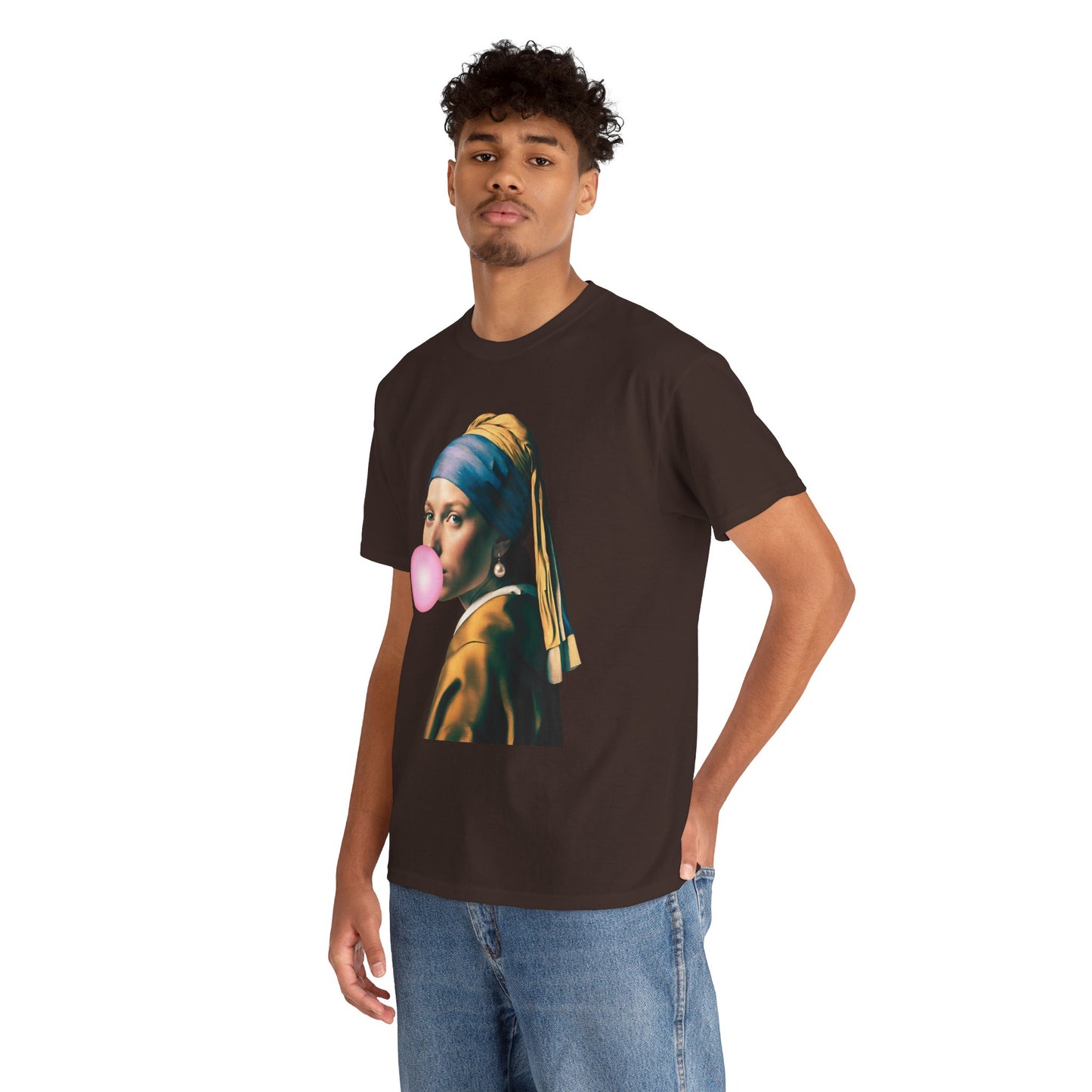 Bubble Gum Girl with a Pearl Earring Johannes Vermeer - Flashlander Gym Shirt