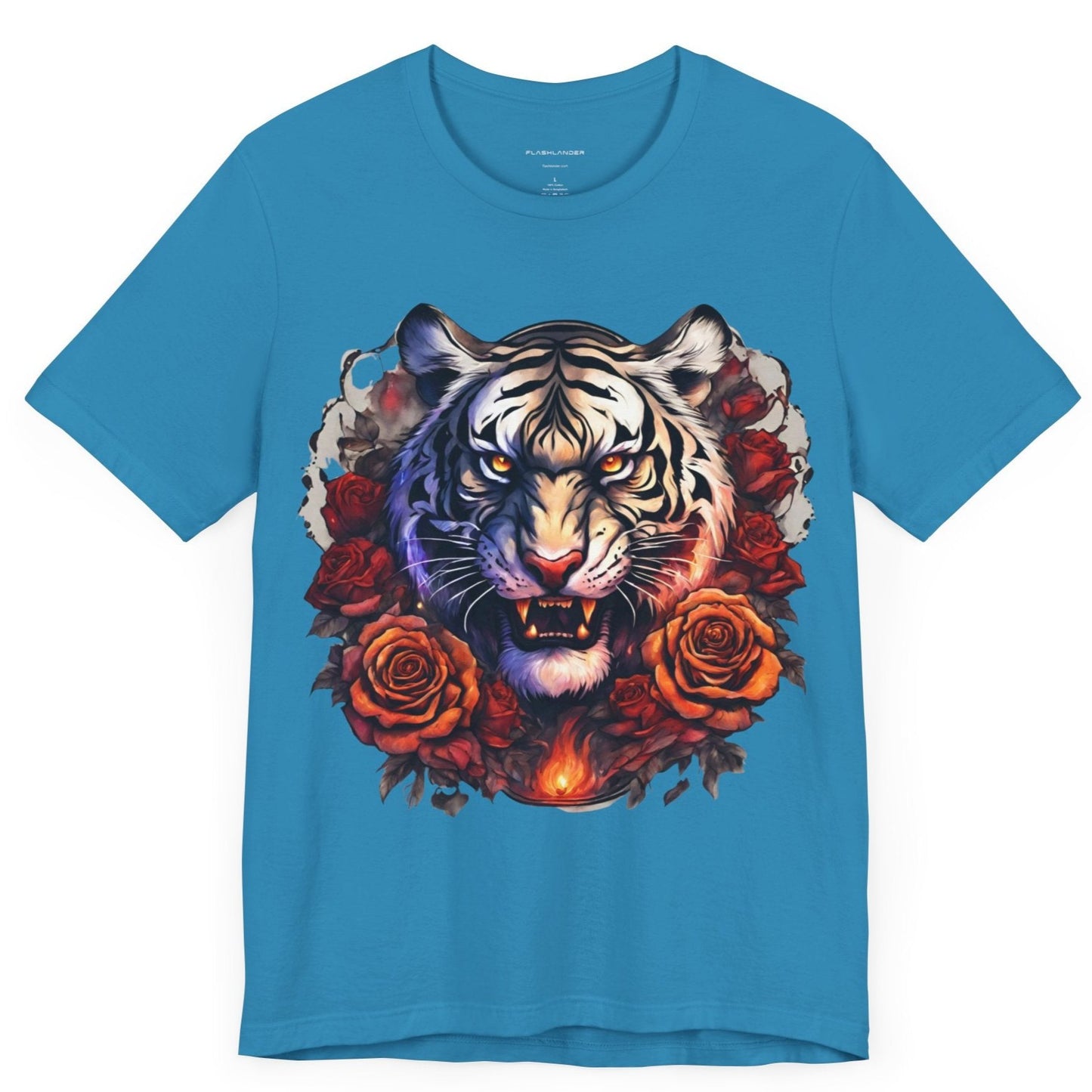 White Tiger Flames Flashlander Gym Shirt