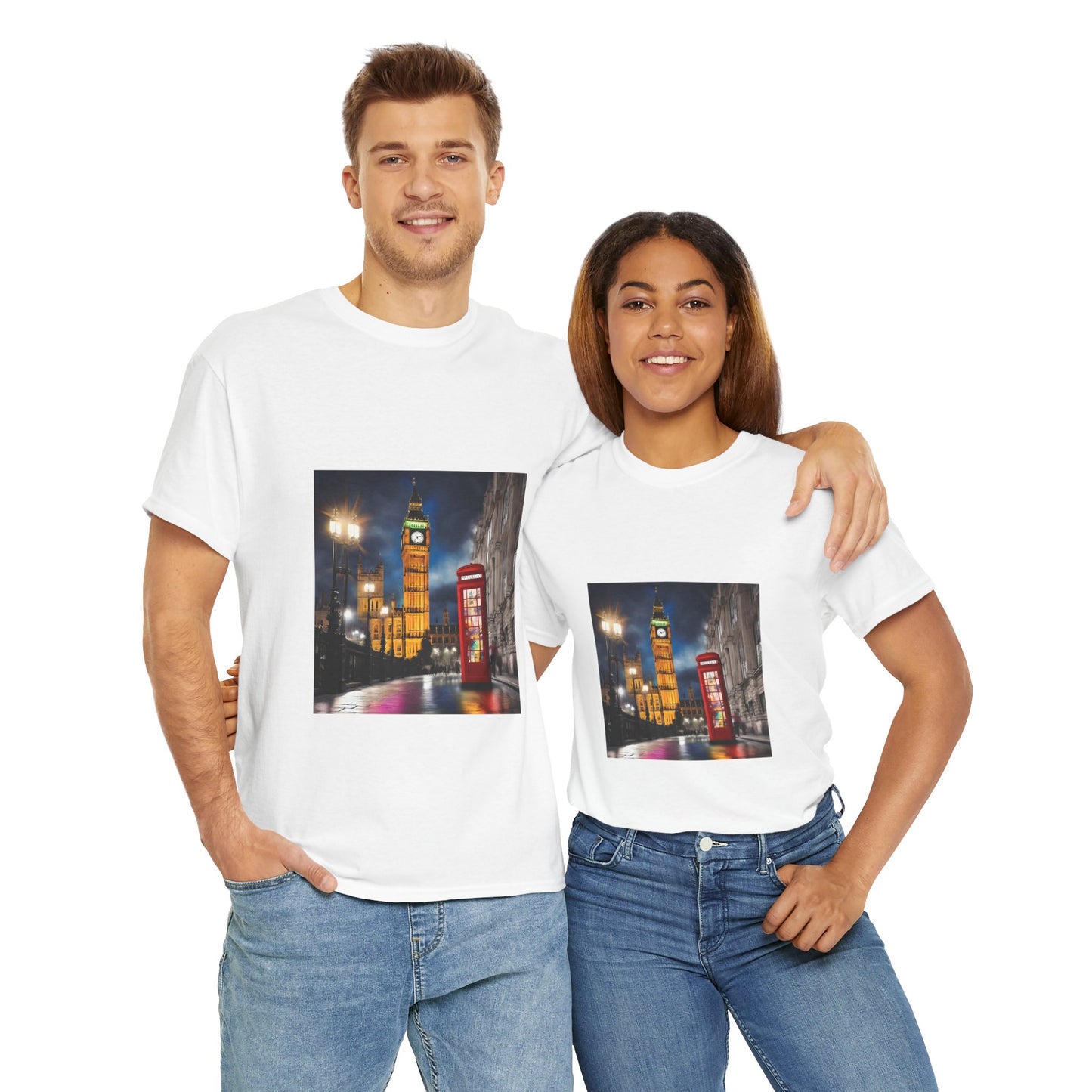 London City Big Ben, Reino Unido, Inglaterra Camisa Unisex Heavy Cotton Camiseta Marca Flashlander