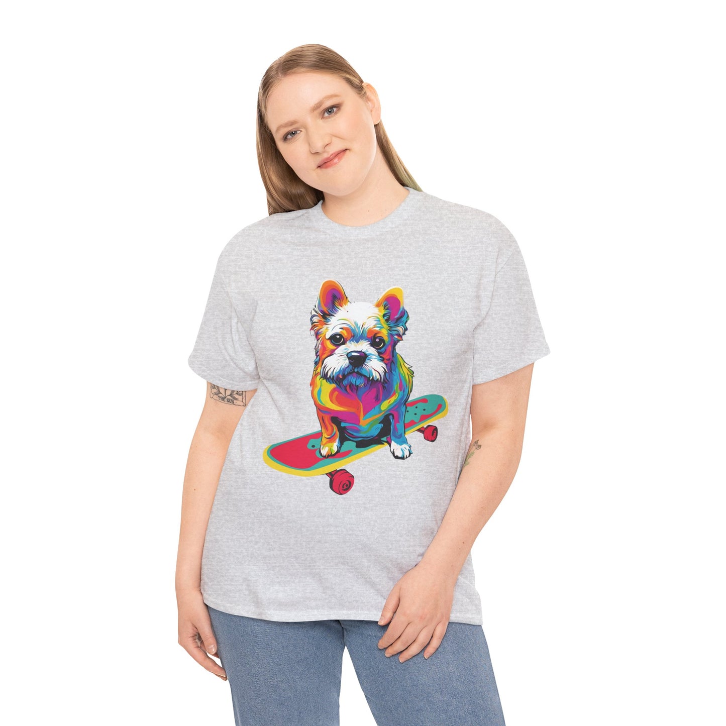 Pop Art Skateboarding Dog Flashlander Gym Shirt