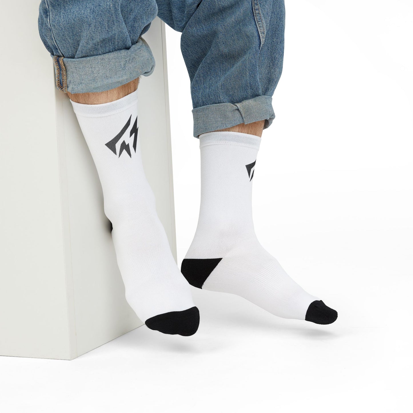 Flashlander Thunder Crew Sports Socks White