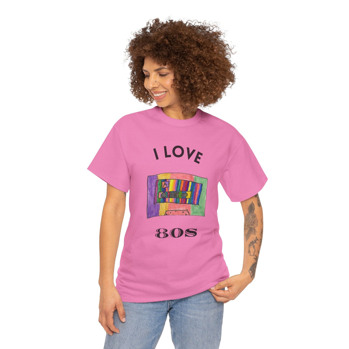 Retro Vibes Art Pop Cassette Tape I Love 80's - Flashlander Gym Shirt