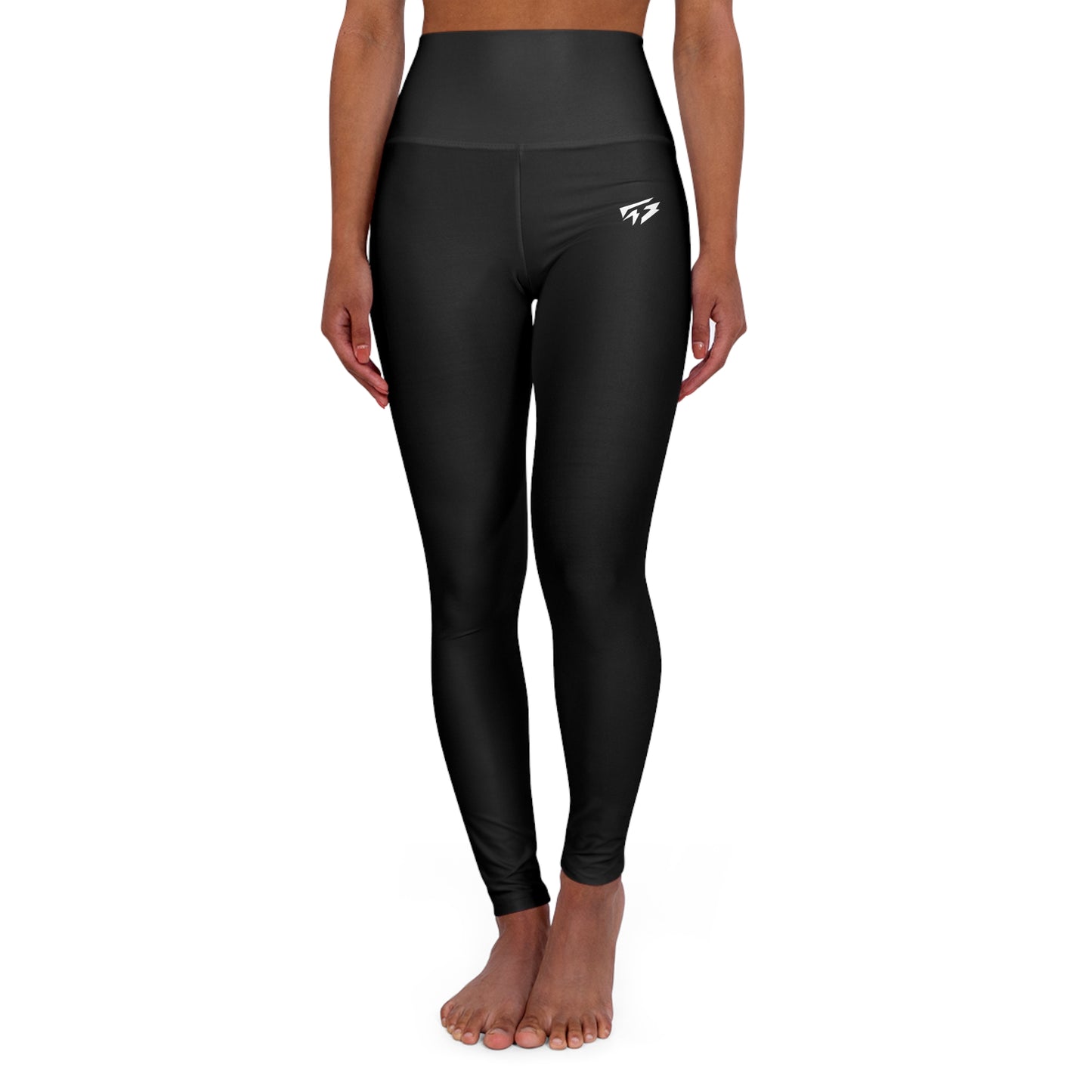 Mallas de yoga de cintura alta Zen de Flashlander Sportswear en color negro (AOP)