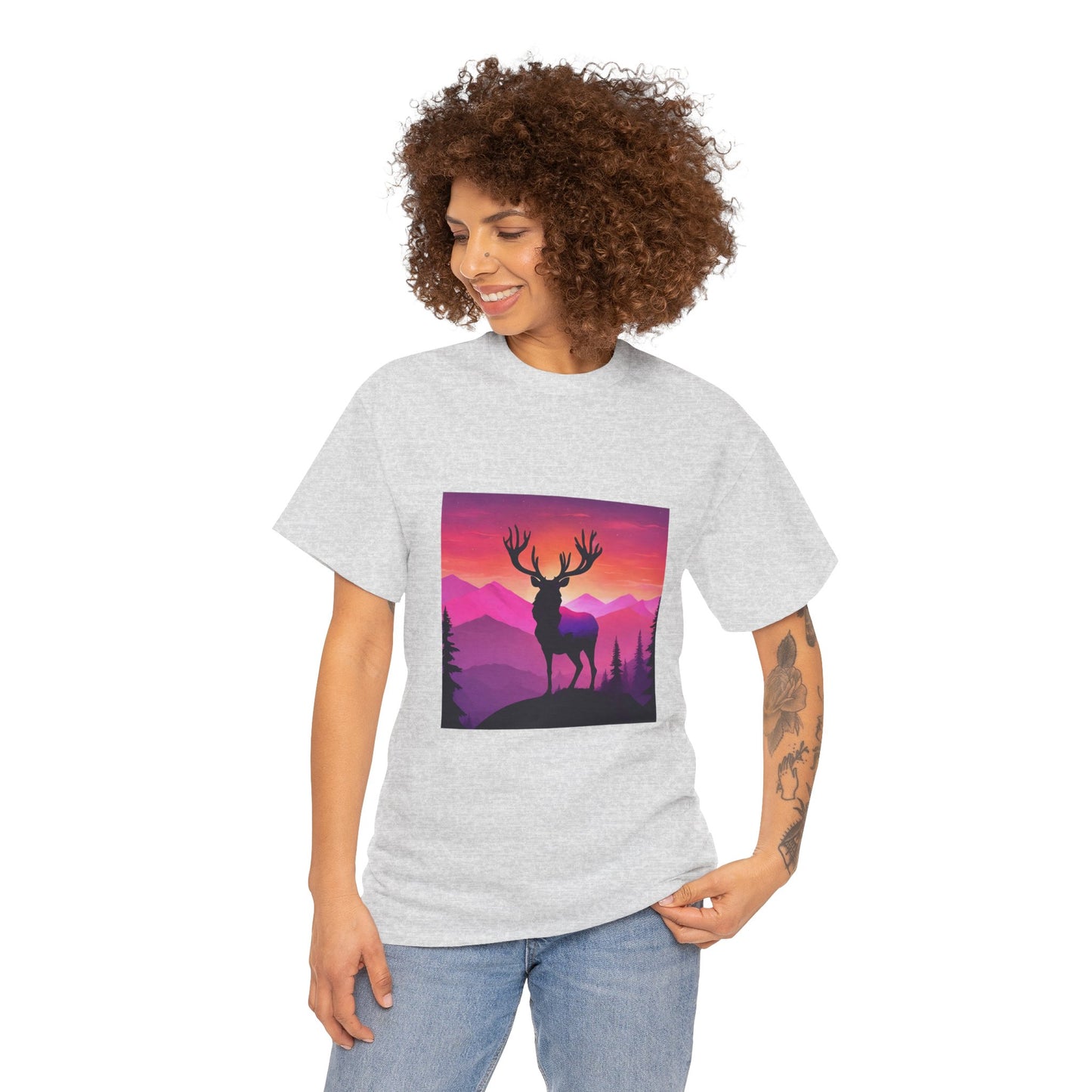 Deer Majestic Sunset Flashlander Gym Shirt