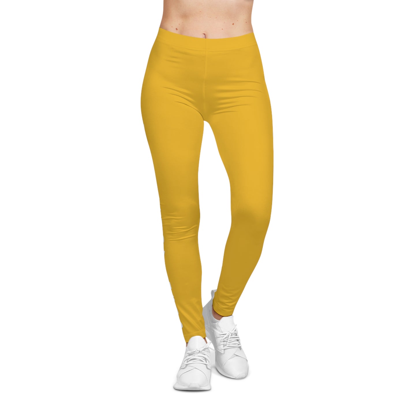 Flashlander Sportswear Evolution Women's Casual Leggings Yellow (AOP) Featuring Custom Motivational Quote