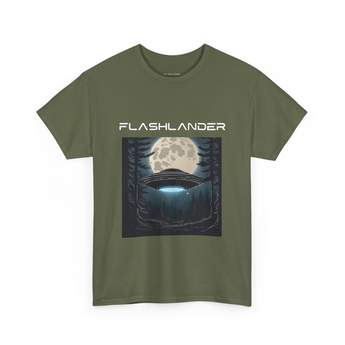 UFO Soaring Low in the Forest Tee Flashlander Gym Shirt