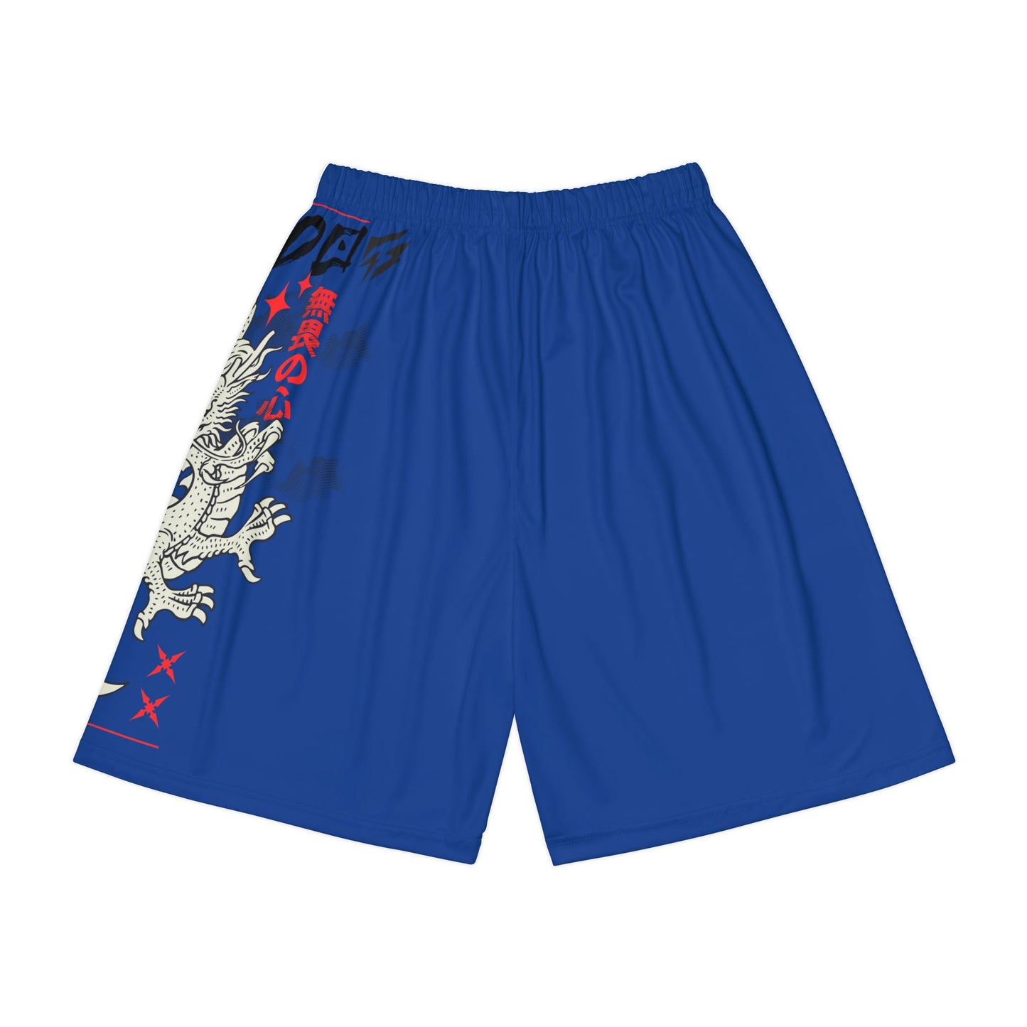 Short de sport pour homme Flashlander Performance Bushido - Dragon japonais bleu foncé