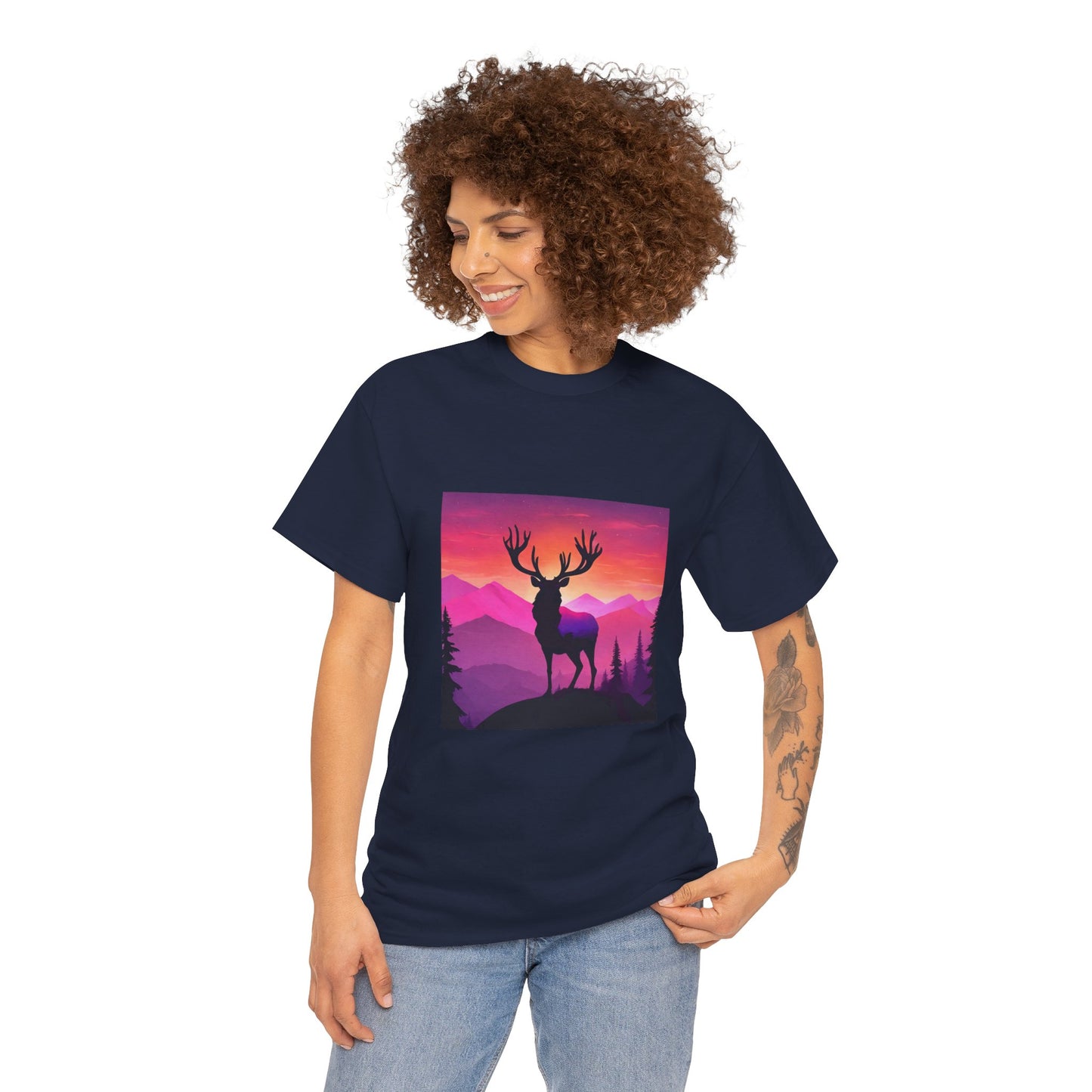 Deer Majestic Sunset Flashlander Gym Shirt