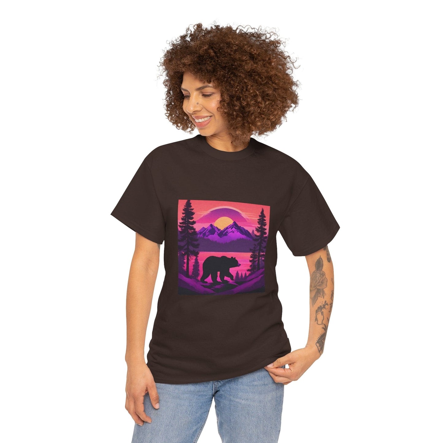 Bear Majestic Sunset Graphic Tee Flashlander