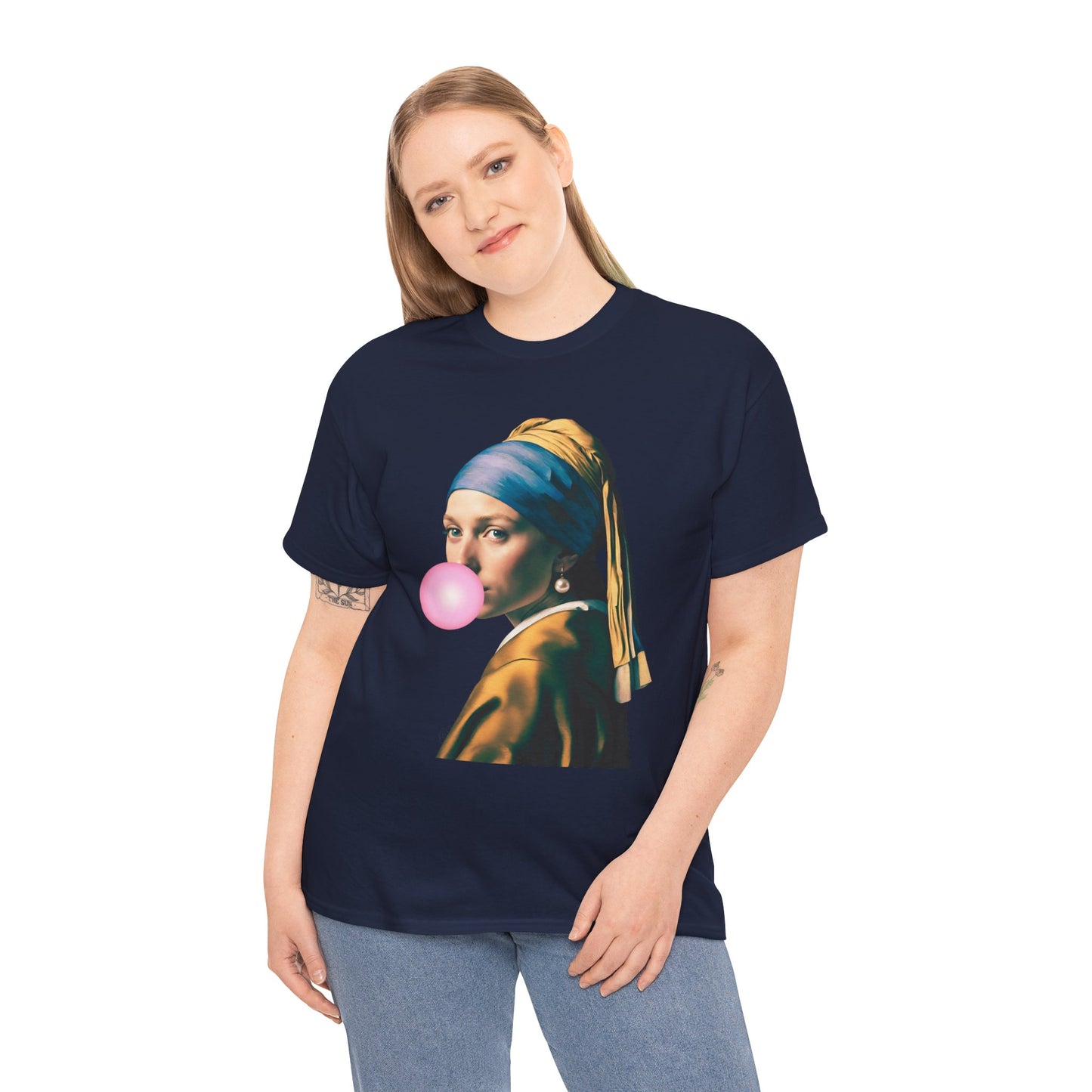 Bubble Gum Girl with a Pearl Earring Johannes Vermeer - Flashlander Gym Shirt