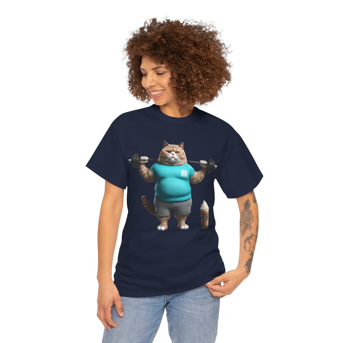 Funny Fat Cat Lifting - Flashlander Gym Shirt