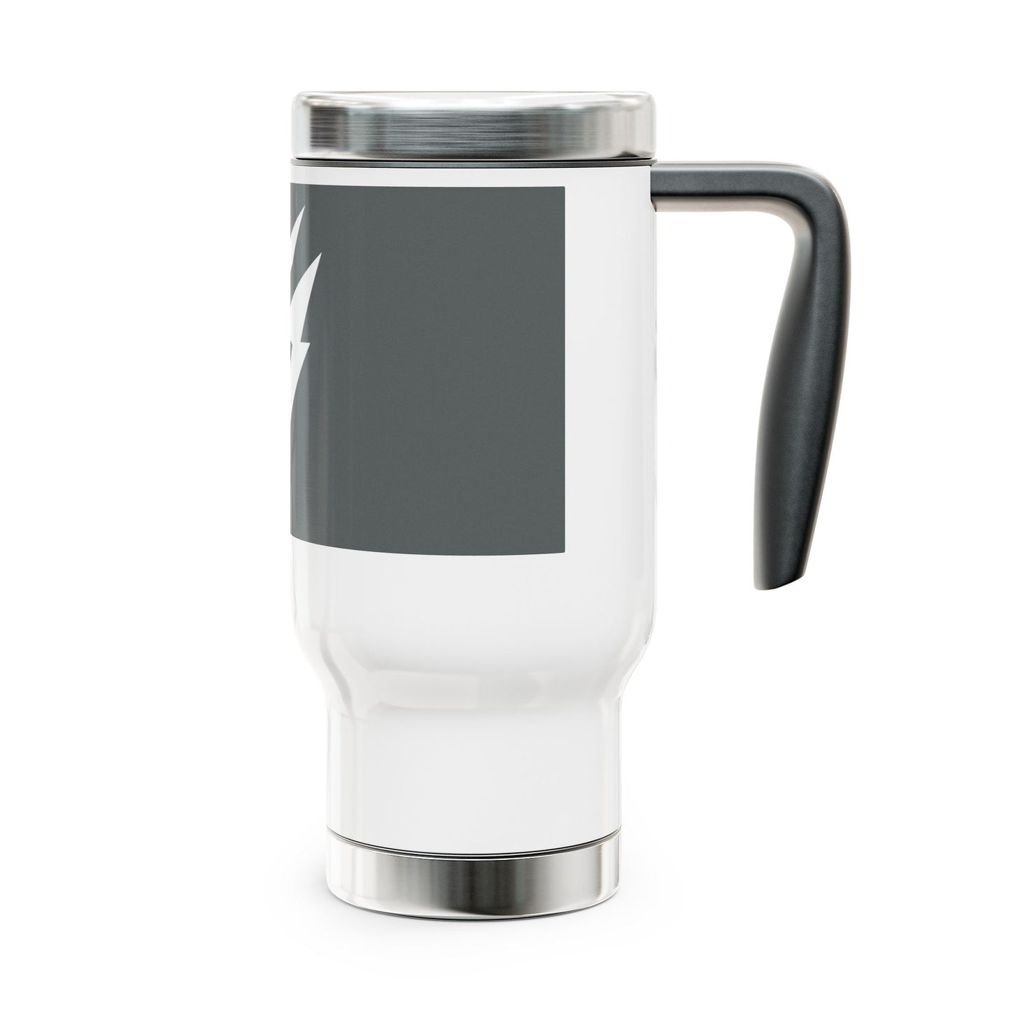 Flashlander Stainless Steel Travel Sports Mug with Handle Dark Grey and White