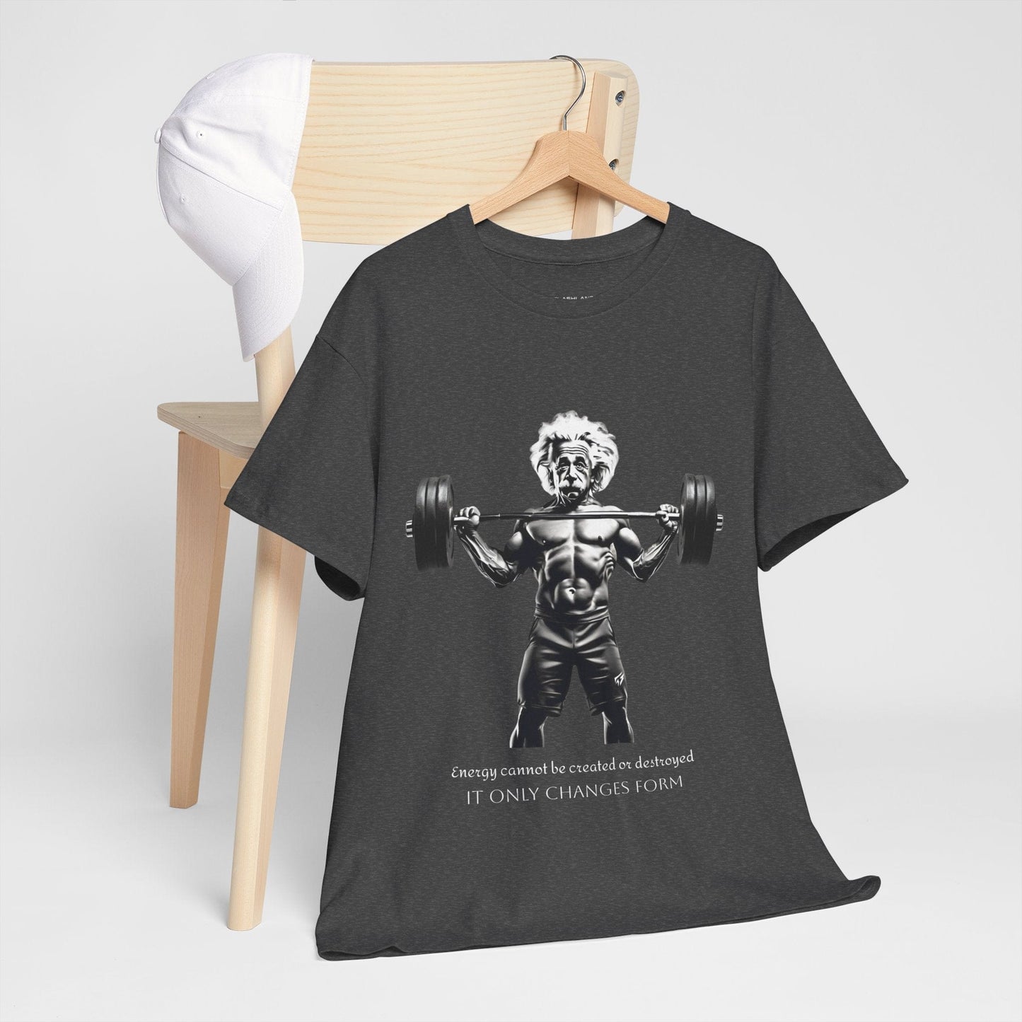 Camiseta de culturista Albert Einstein: la energía de Flashlander no se puede crear ni destruir, solo cambia de forma. Camiseta gráfica con cita