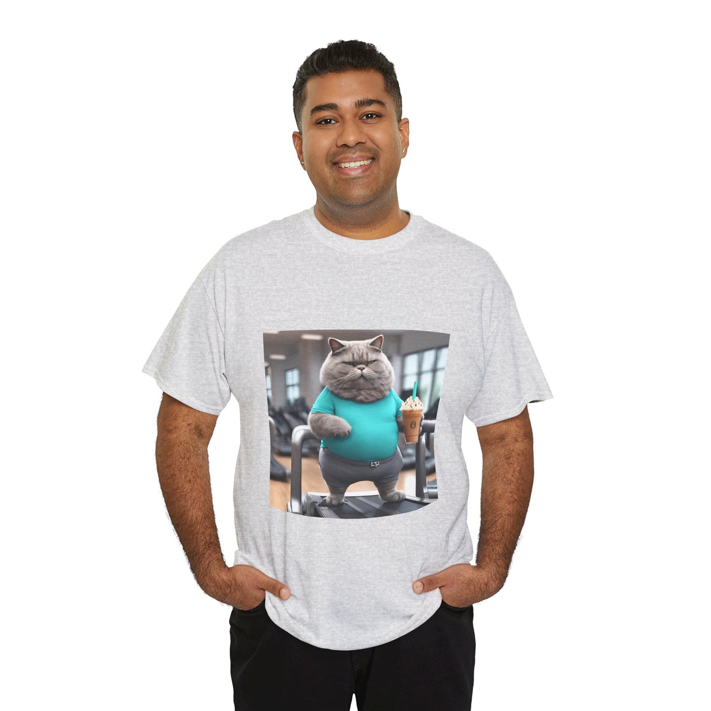 Funny Fat Cat On The Treadmill - Flashlander Gym Shirt