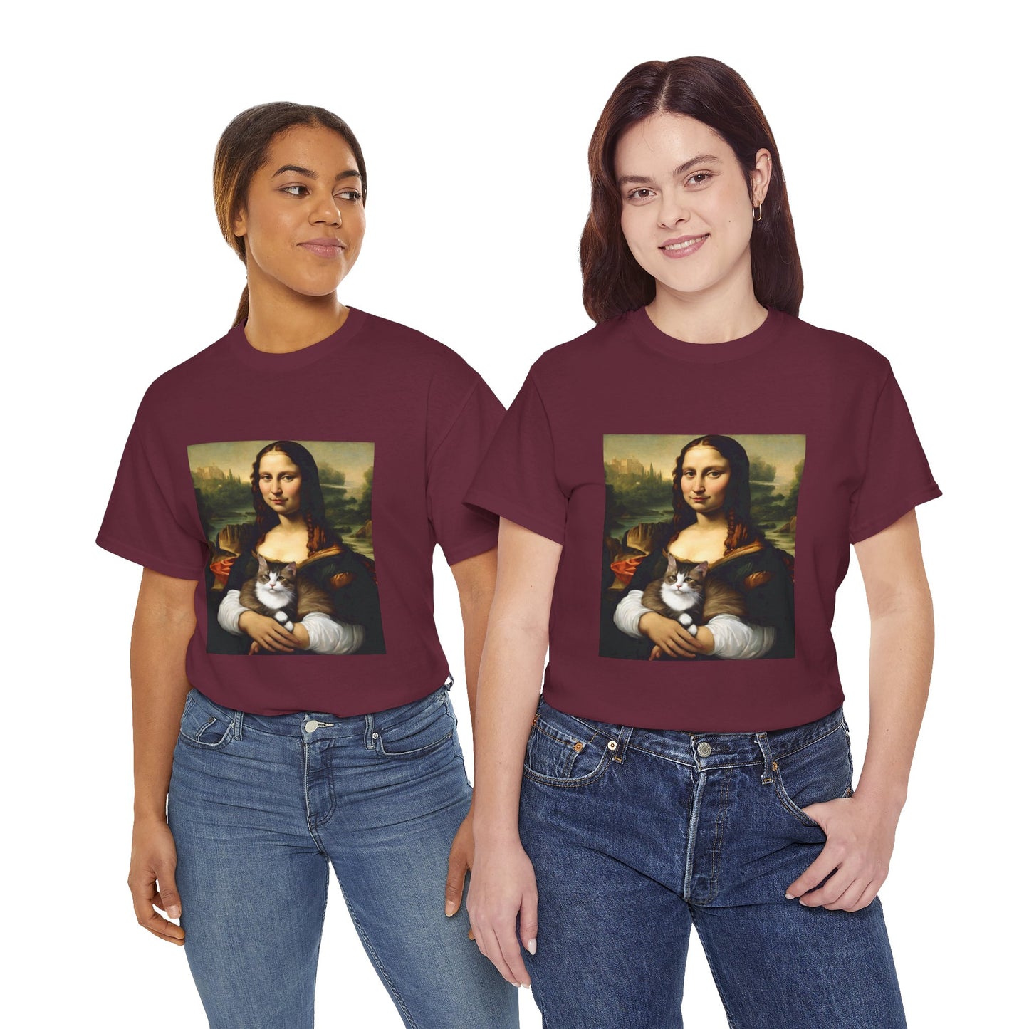 Mona Lisa with Cat - Flashlander Gym Shirt