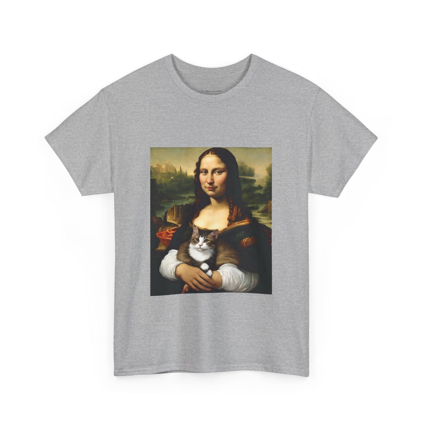 Mona Lisa with Cat - Flashlander Gym Shirt