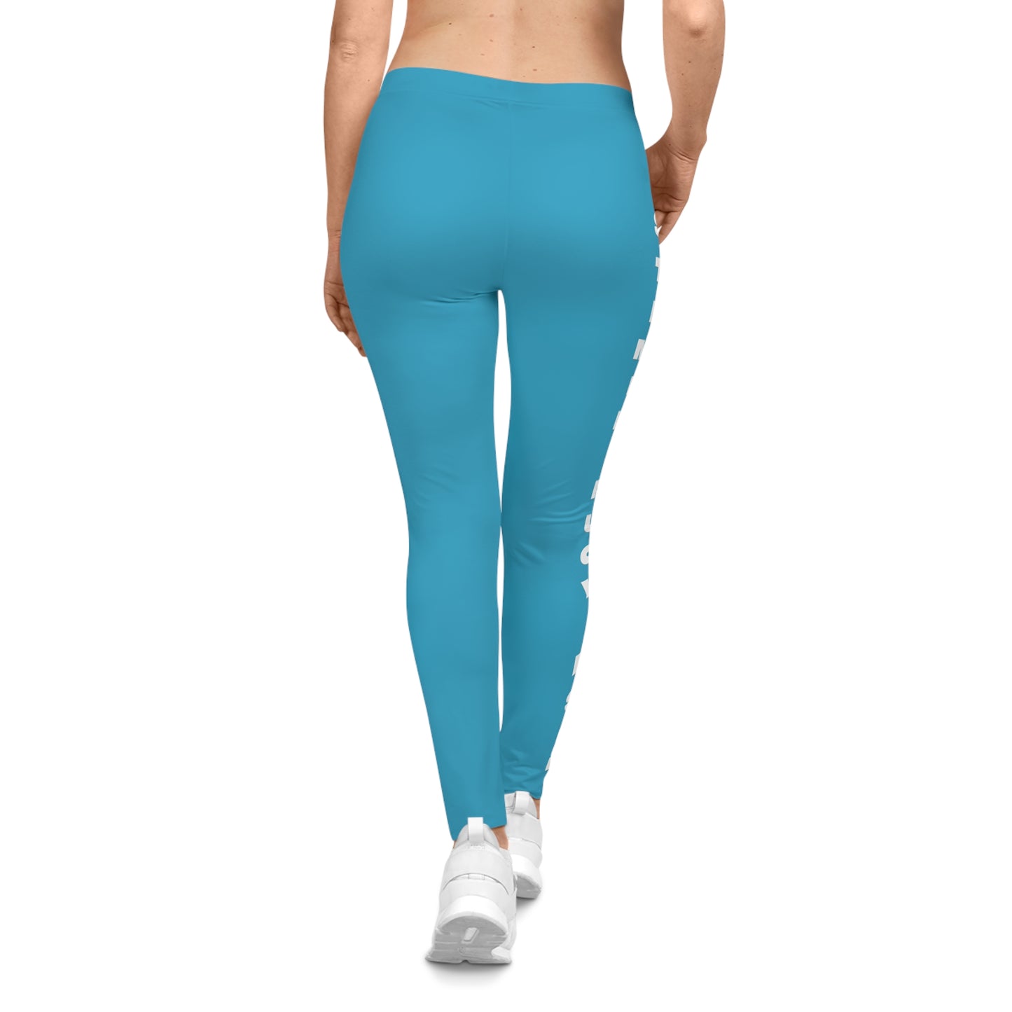 Flashlander Sportswear Evolution Women's Casual Leggings Turquoise (AOP) Featuring Custom Motivational Quote