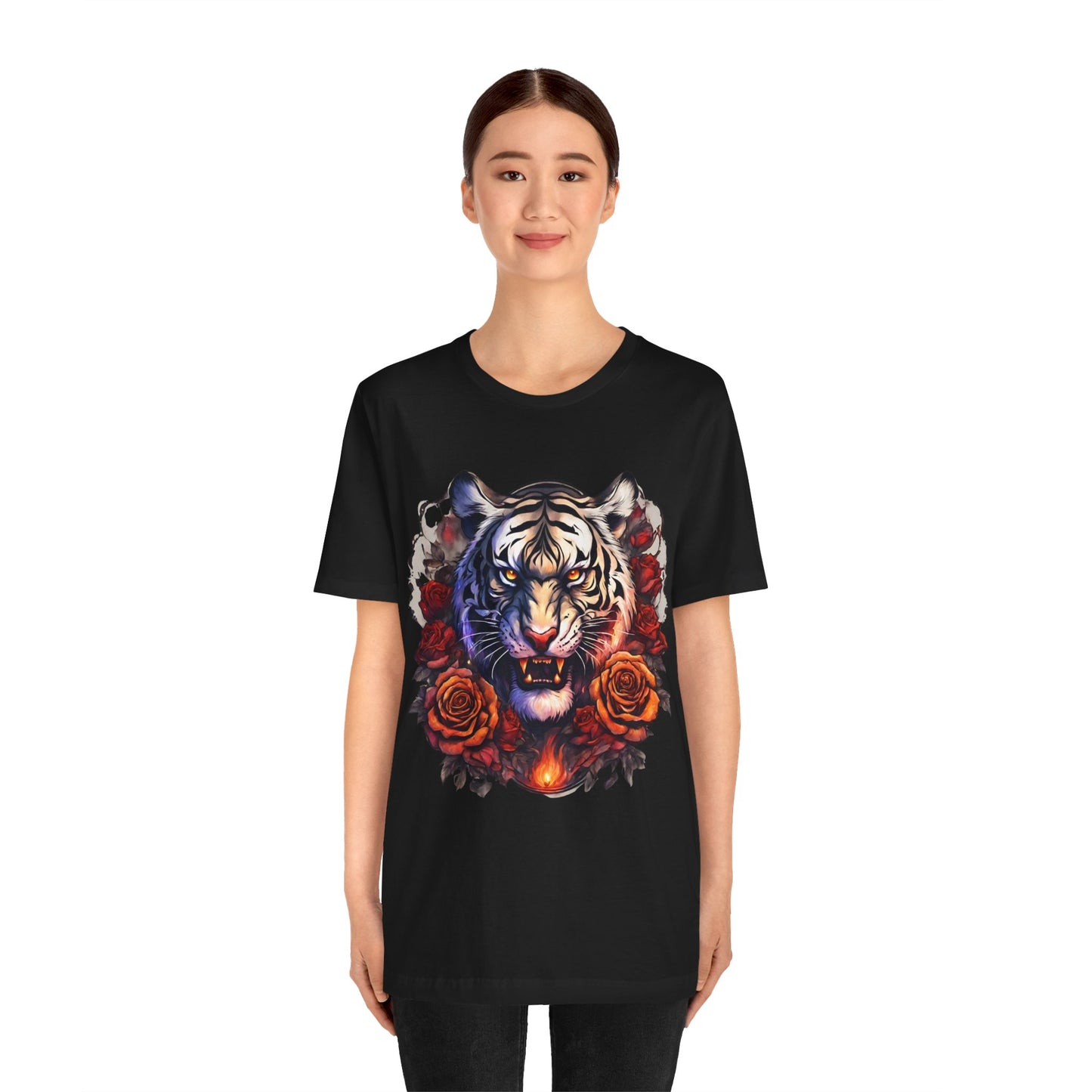 White Tiger Flames Flashlander Gym Shirt