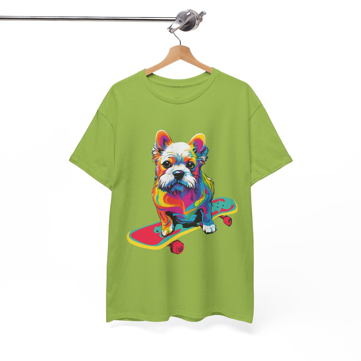 T-shirt de sport Flashlander avec chien skateboardant Pop Art