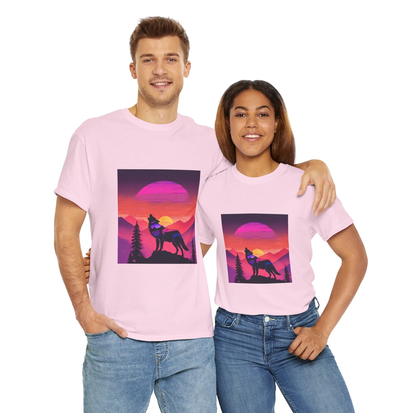 Wolf Majestic Sunset Gaphic Tee Flashlander