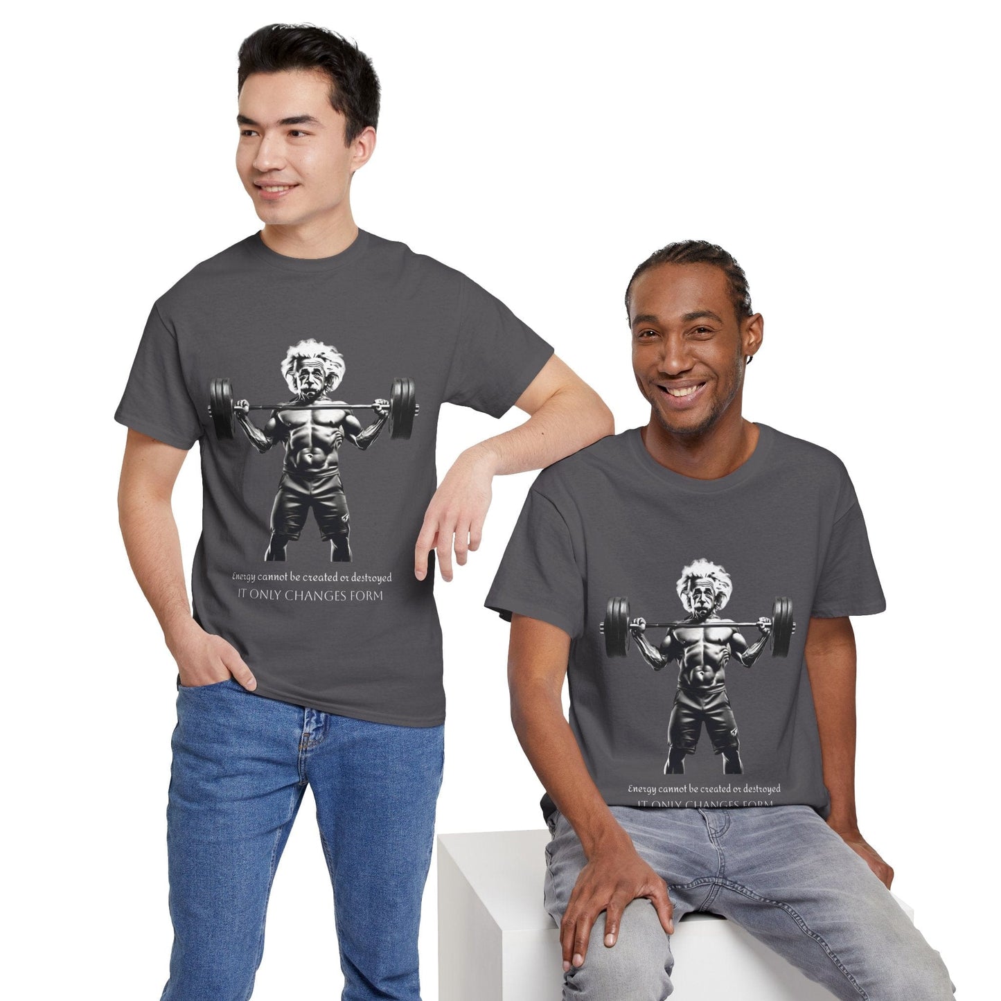 Camiseta de culturista Albert Einstein: la energía de Flashlander no se puede crear ni destruir, solo cambia de forma. Camiseta gráfica con cita