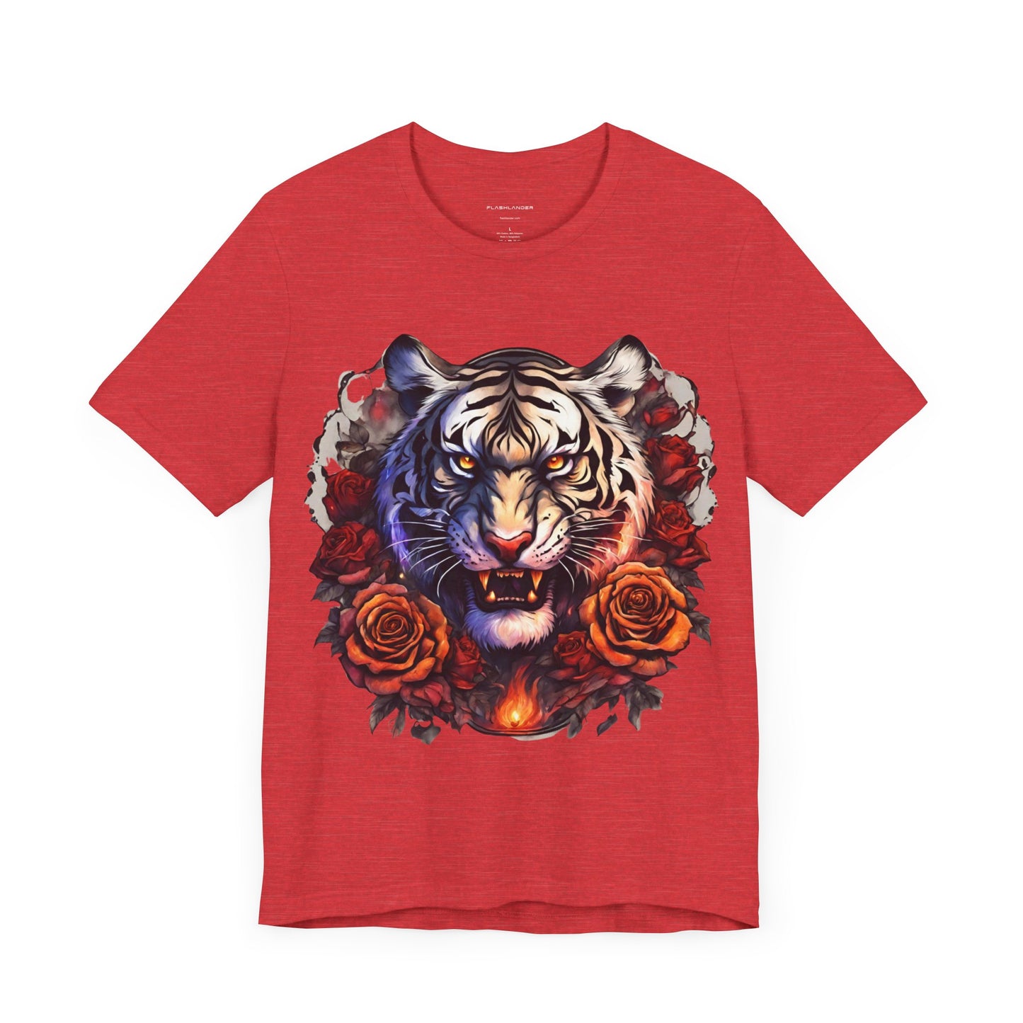 White Tiger Flames Flashlander Gym Shirt