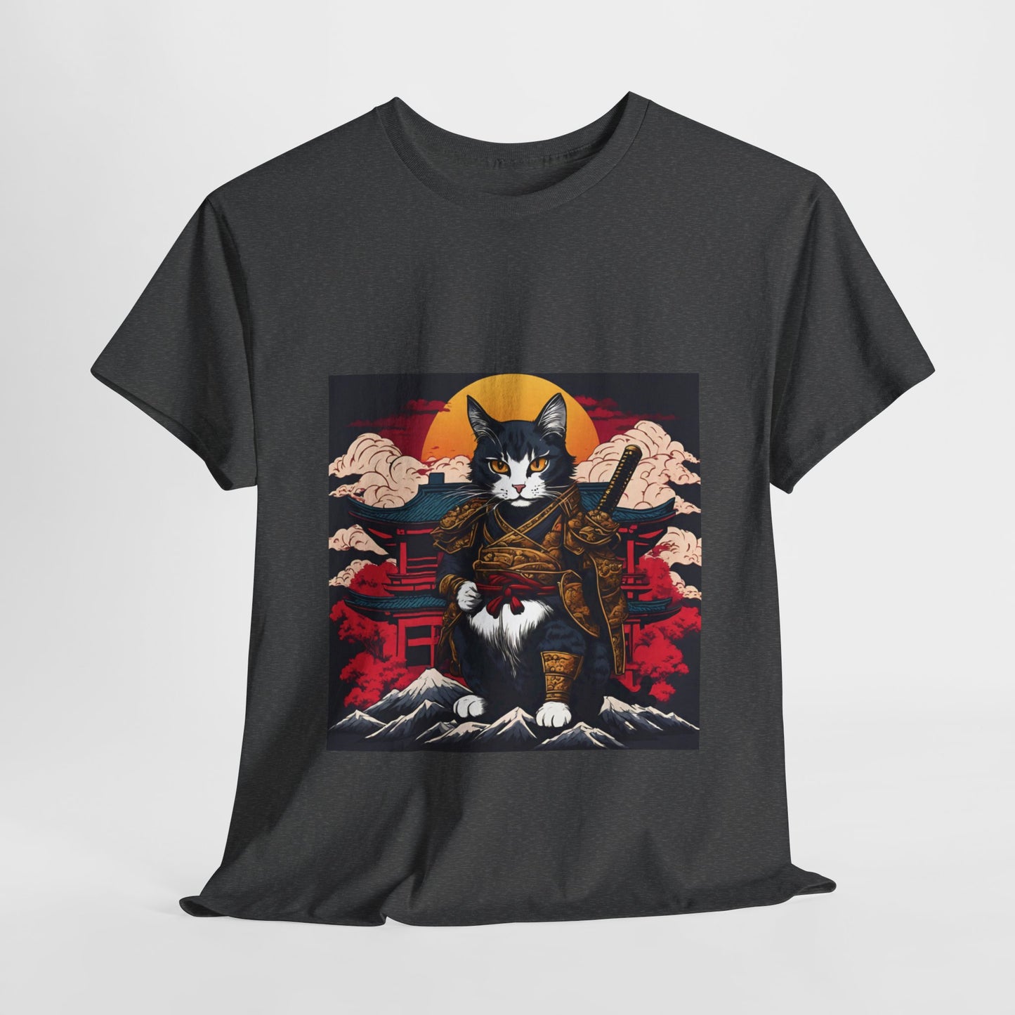 Samurai Cat Cartoon Anime - Flashlander Gym Shirt