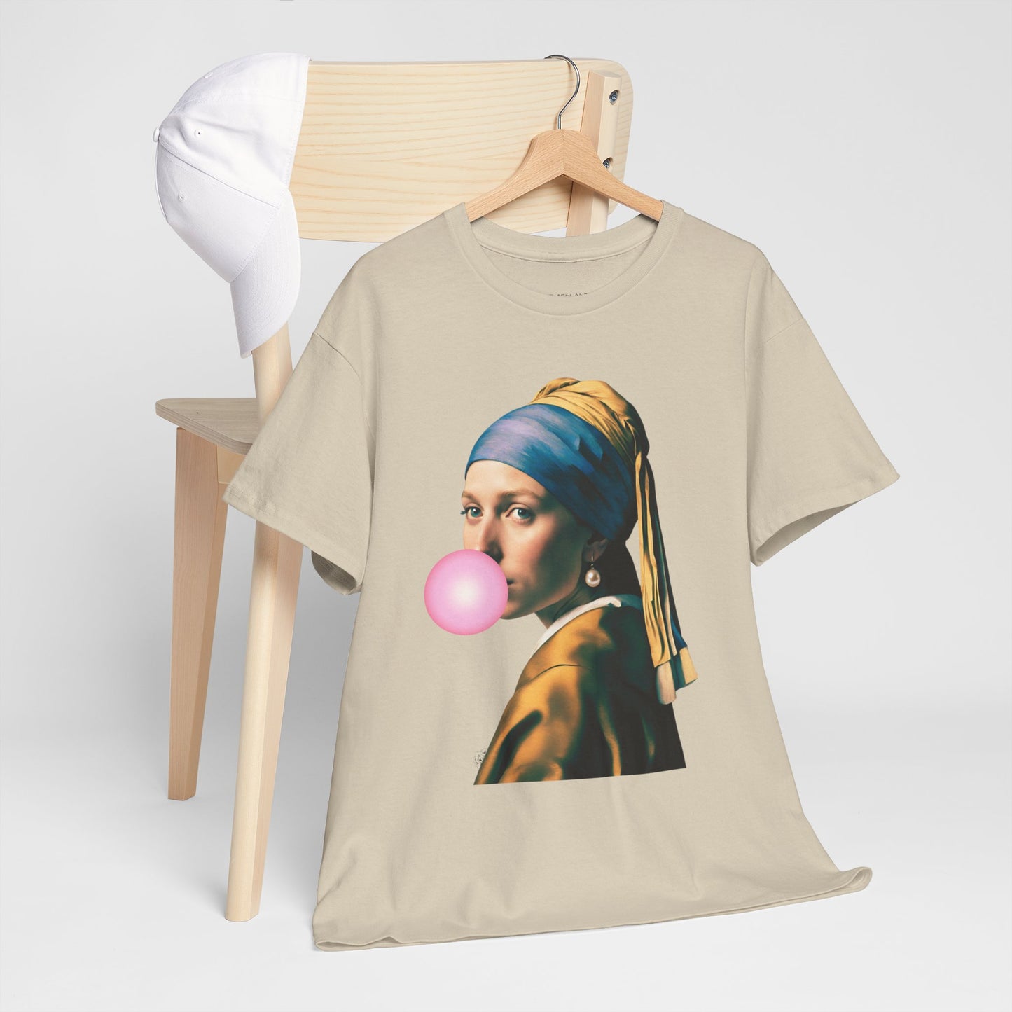 Bubble Gum Girl with a Pearl Earring Johannes Vermeer - Flashlander Gym Shirt