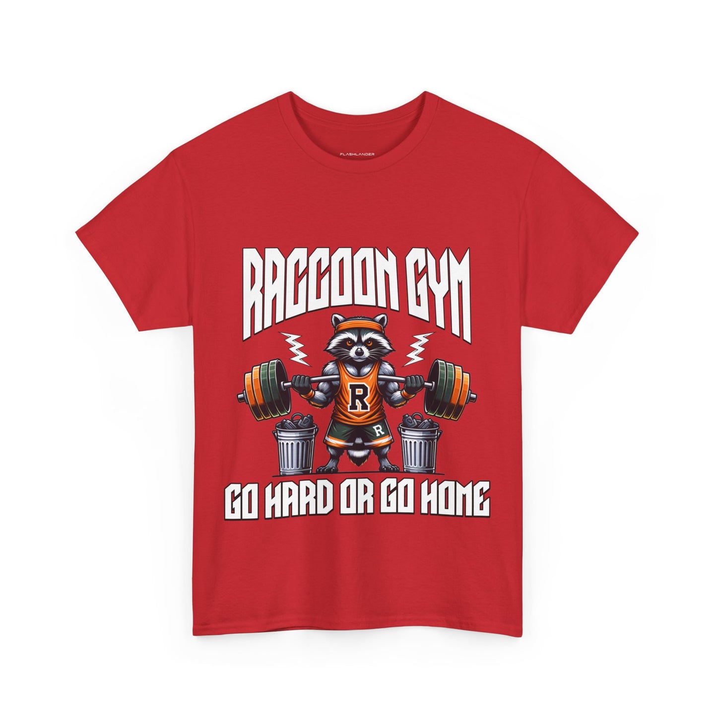 Raccoon Bodybuilder Shirt Flashlander Go Hard or Go Home Gym T-Shirt Cotton Unisex Graphic Tee