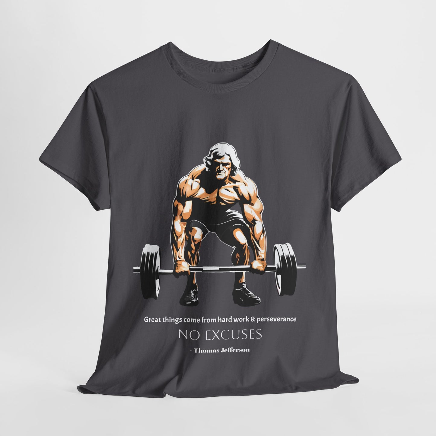 Thomas Jefferson Bodybuilder Shirt - Flashlander Great Things Come From Hard Work And Perseverance, No excuses Graphic Tee