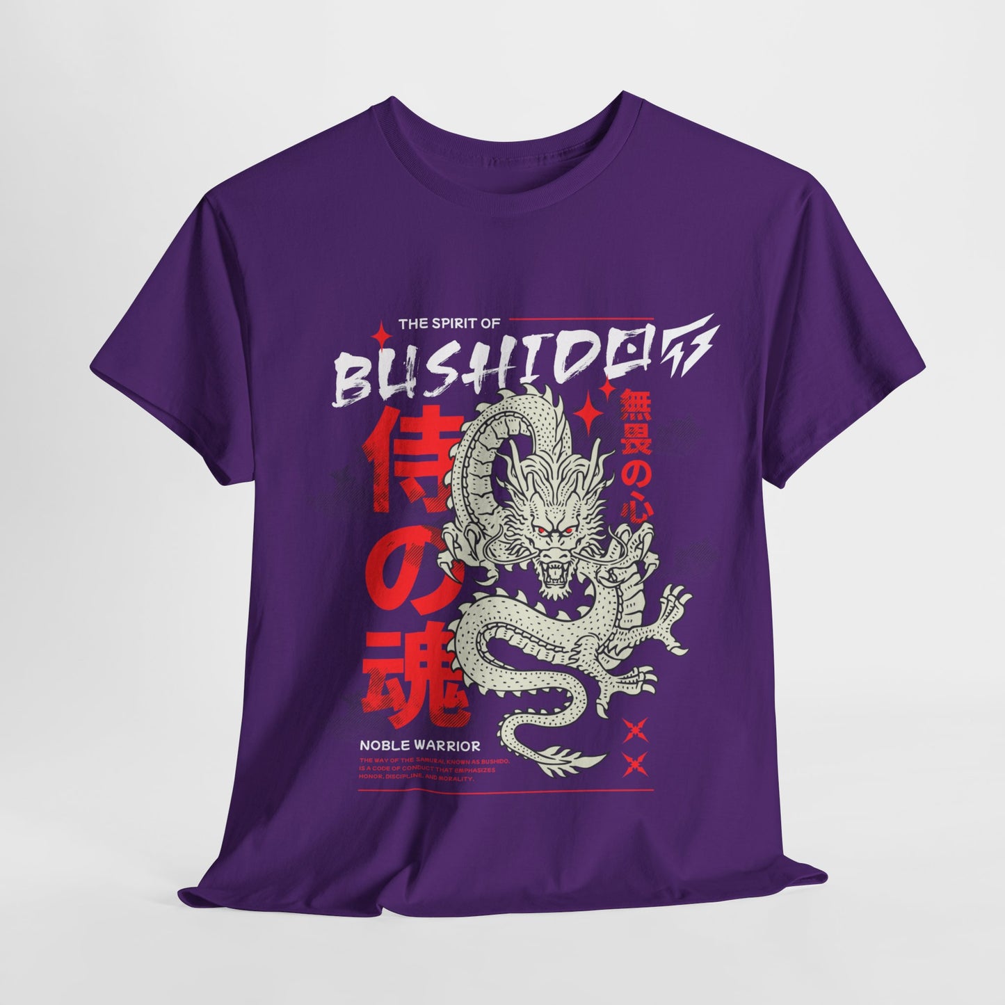 Dragon Gym Shirt The Spirit of Bushido T-Shirt Flashlander Cotton Unisex Charcoal Black Graphic Tee