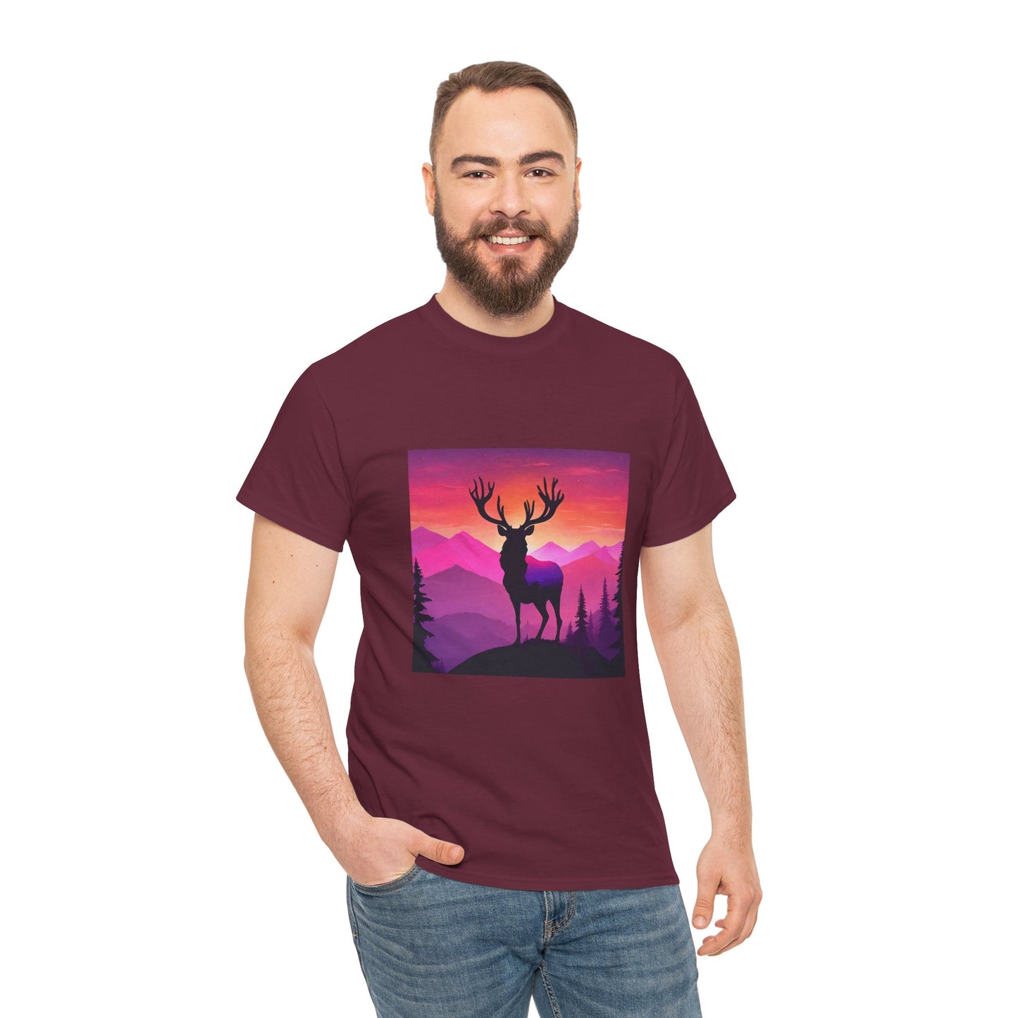 Deer Majestic Sunset Flashlander Gym Shirt