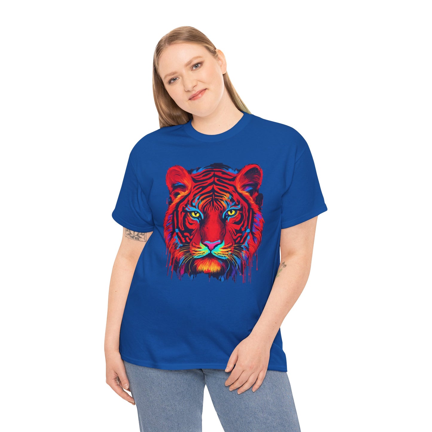 Majestuosa camiseta de Flashlander con diseño pop art de tigre rojo