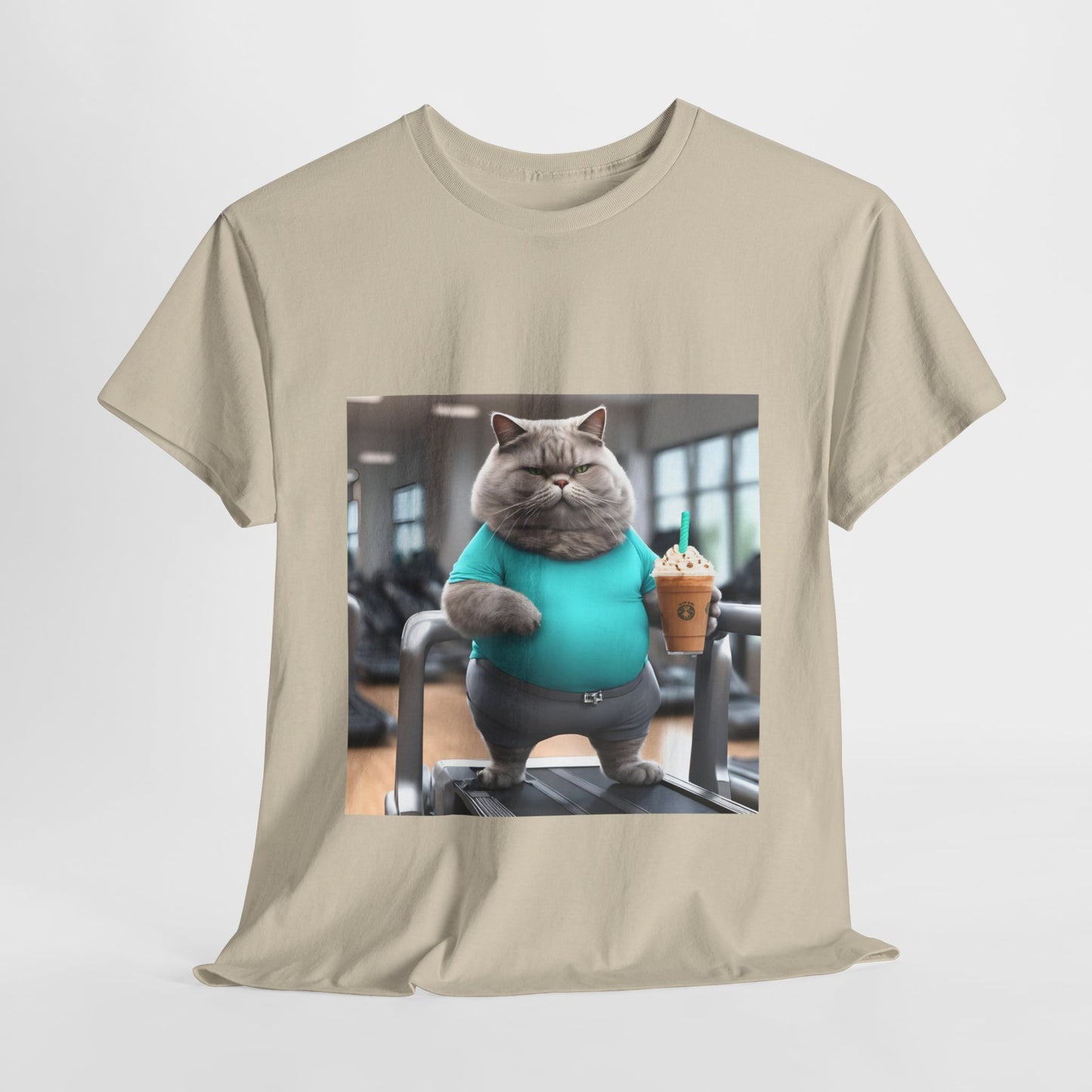 Funny Fat Cat On The Treadmill - Flashlander Gym Shirt