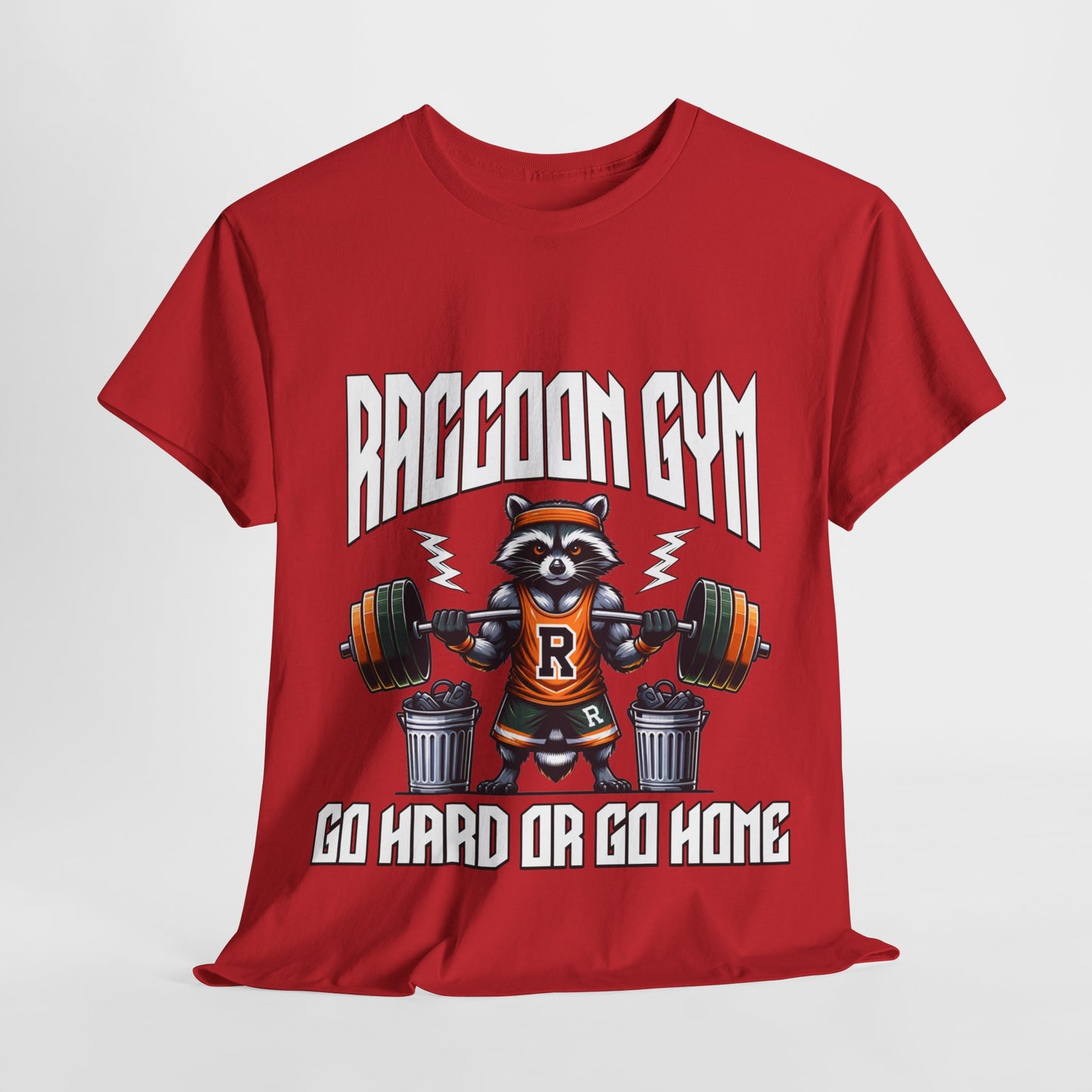 Raccoon Bodybuilder Shirt Flashlander Go Hard or Go Home Gym T-Shirt Cotton Unisex Graphic Tee