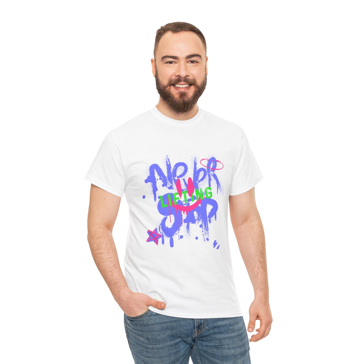 T-shirt de sport Graffiti Flashlander - Never Stop Lifting Gris