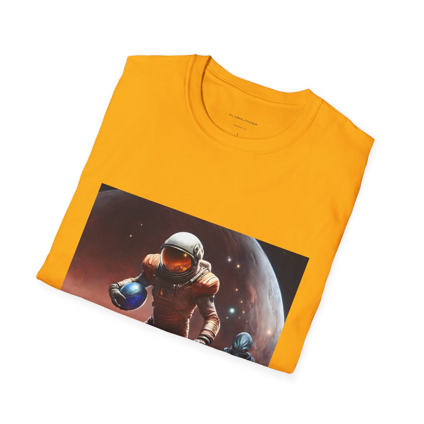 Astronaut and Alien Face Off in Football Gym Shirt Flashlander