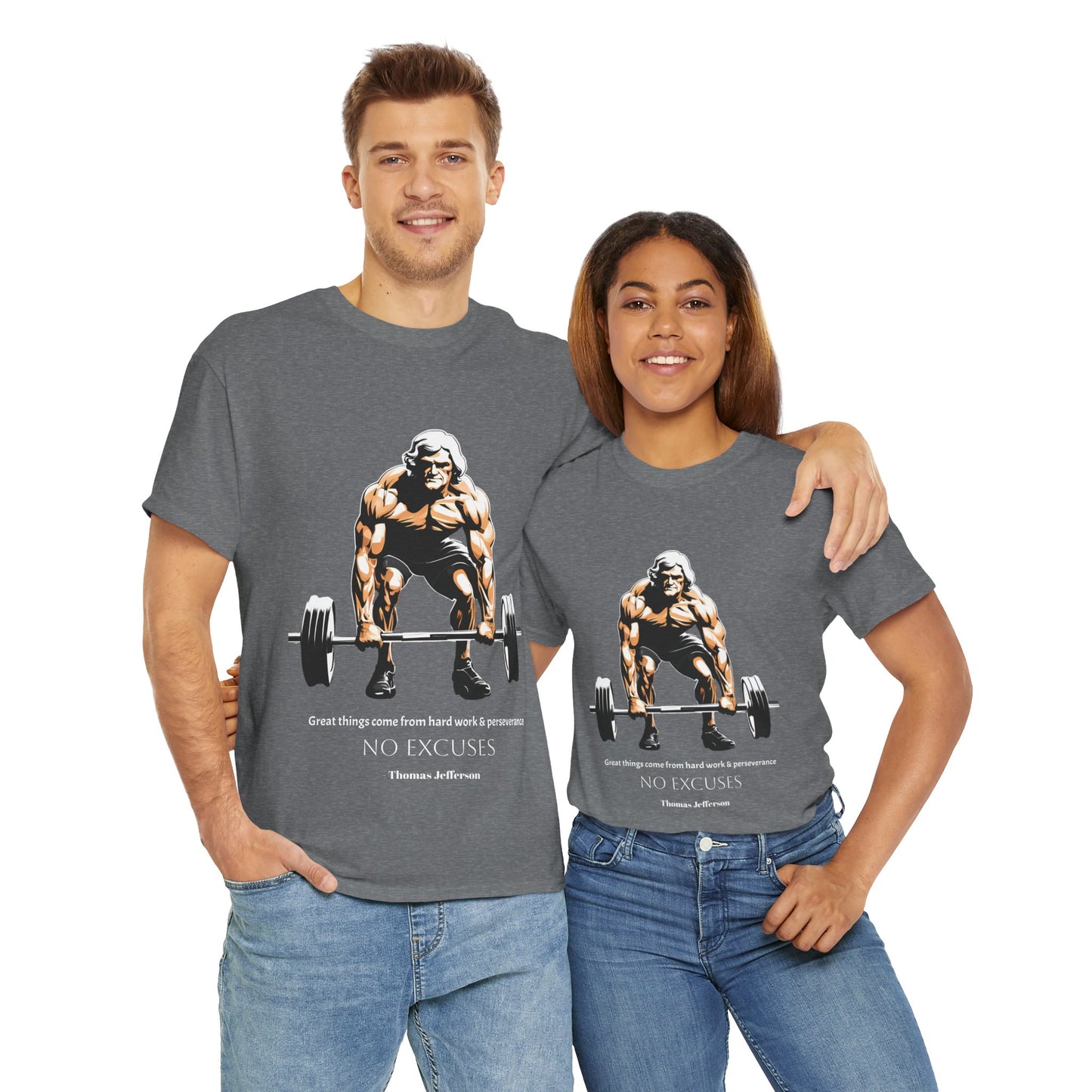 Thomas Jefferson Bodybuilder Shirt - Flashlander Great Things Come From Hard Work And Perseverance, No excuses Graphic Tee