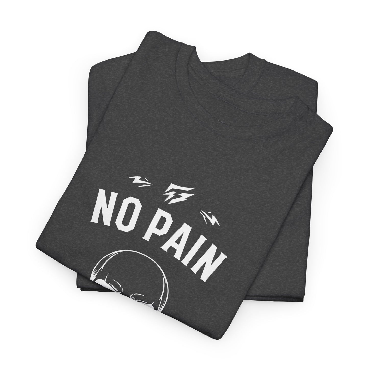 Skull Lifting Flashlander Gym Shirt No Pain No Gain Graphic Tee