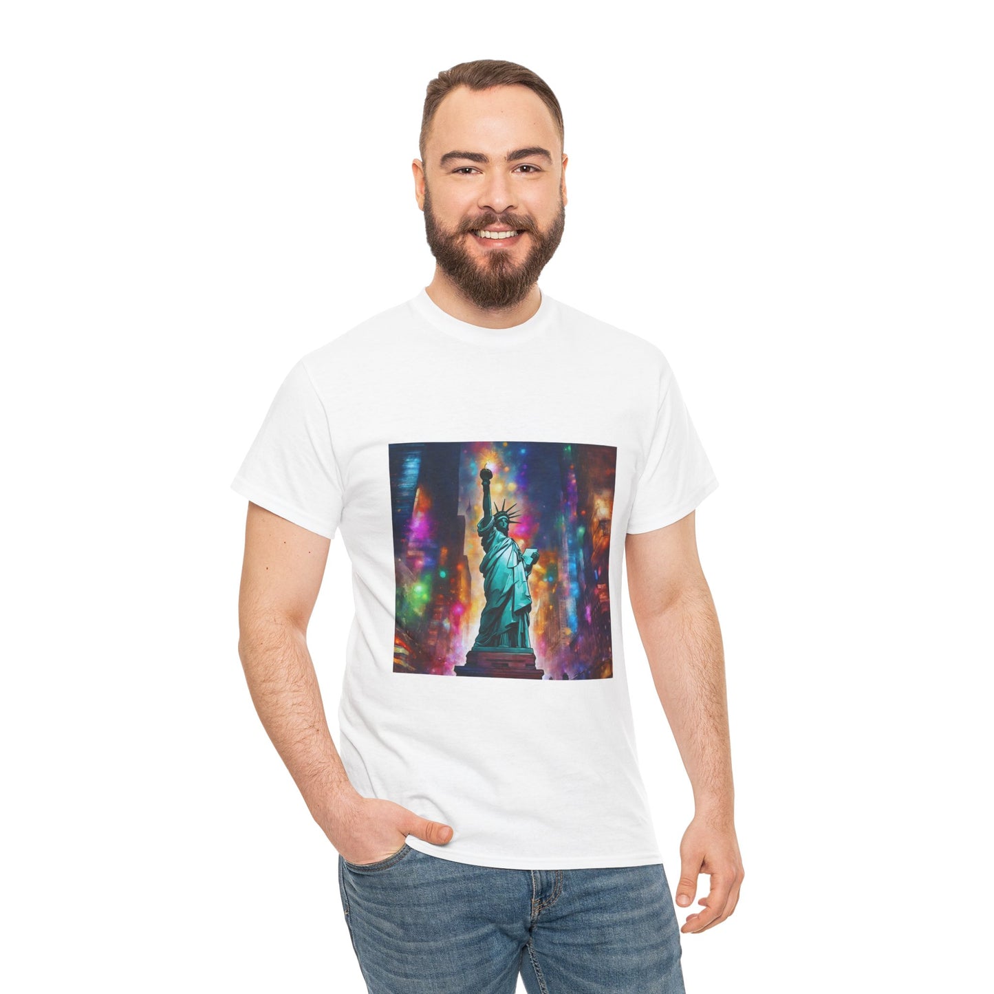 The Statue of Liberty in the Heart of New York Graphic Tee Flashlander