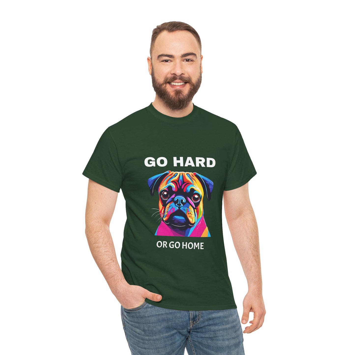 Pug Dog Pop Art  - Go Hard Or Go Home Flashlander Gym Shirt