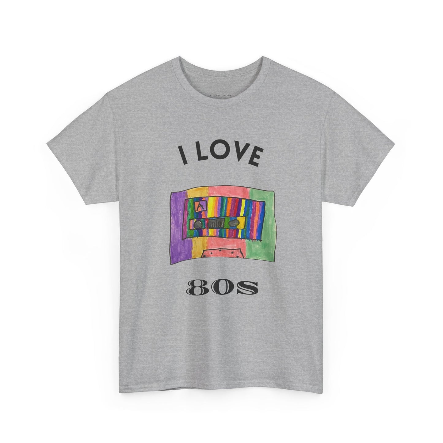 Retro Vibes Art Pop Cassette Tape I Love 80's - Flashlander Gym Shirt