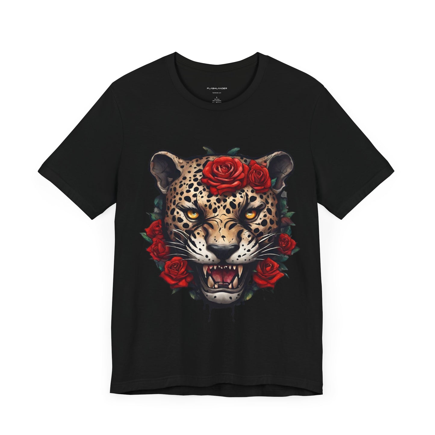 Jaguar Flames and Roses Graphic Tee Flashlander