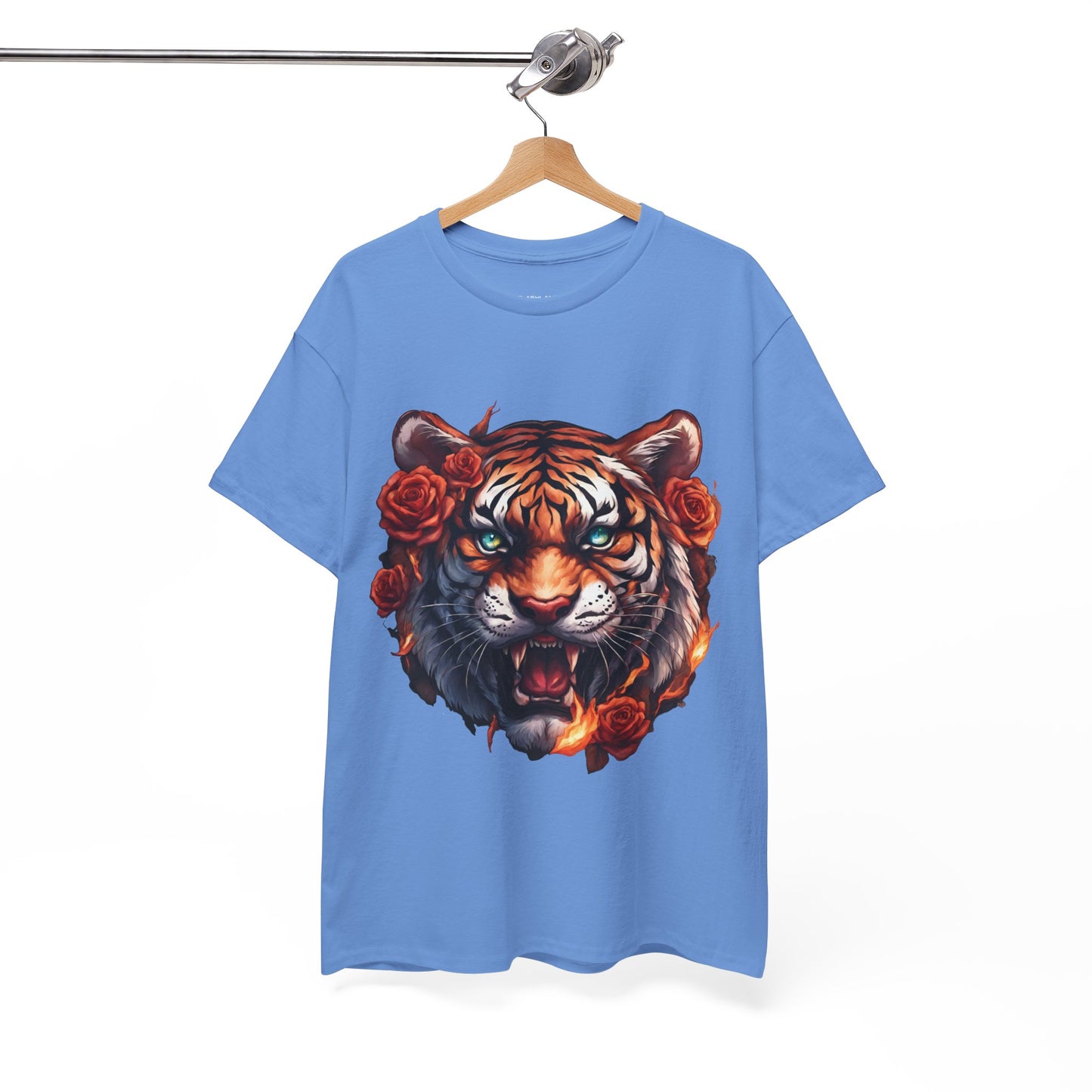 Tiger Flames and Roses T-Shirt Flashlander