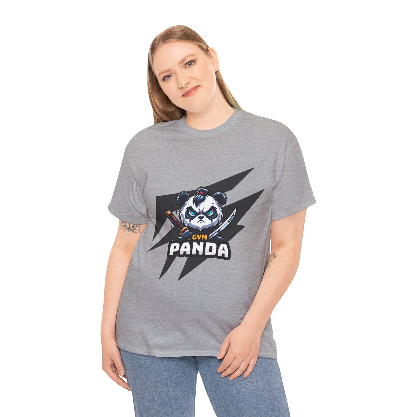 Panda Gym Samurai Shirt Flashlander Performance T-Shirt Cotton Unisex Charcoal Black Graphic Tee