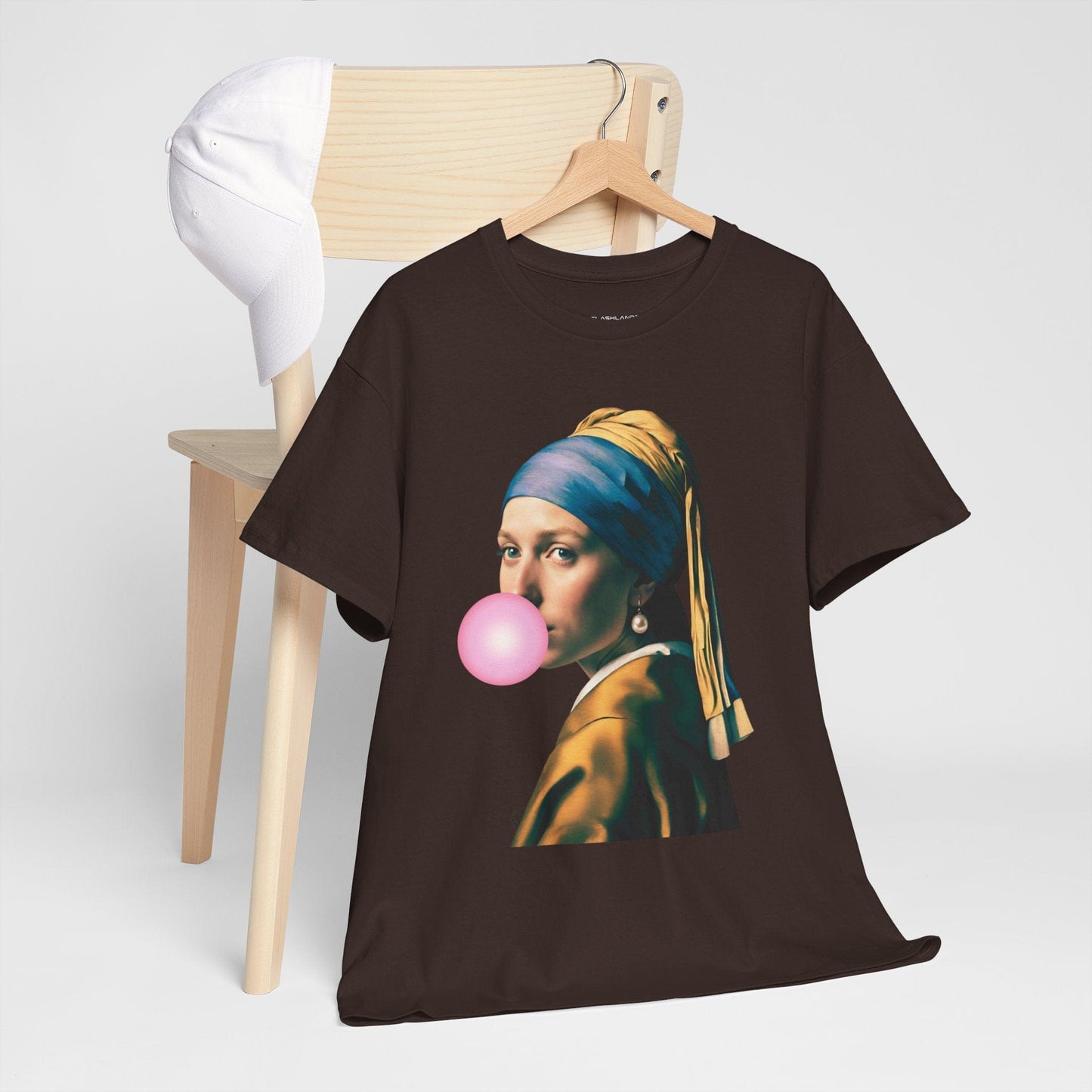 Bubble Gum Girl with a Pearl Earring Johannes Vermeer - Flashlander Gym Shirt