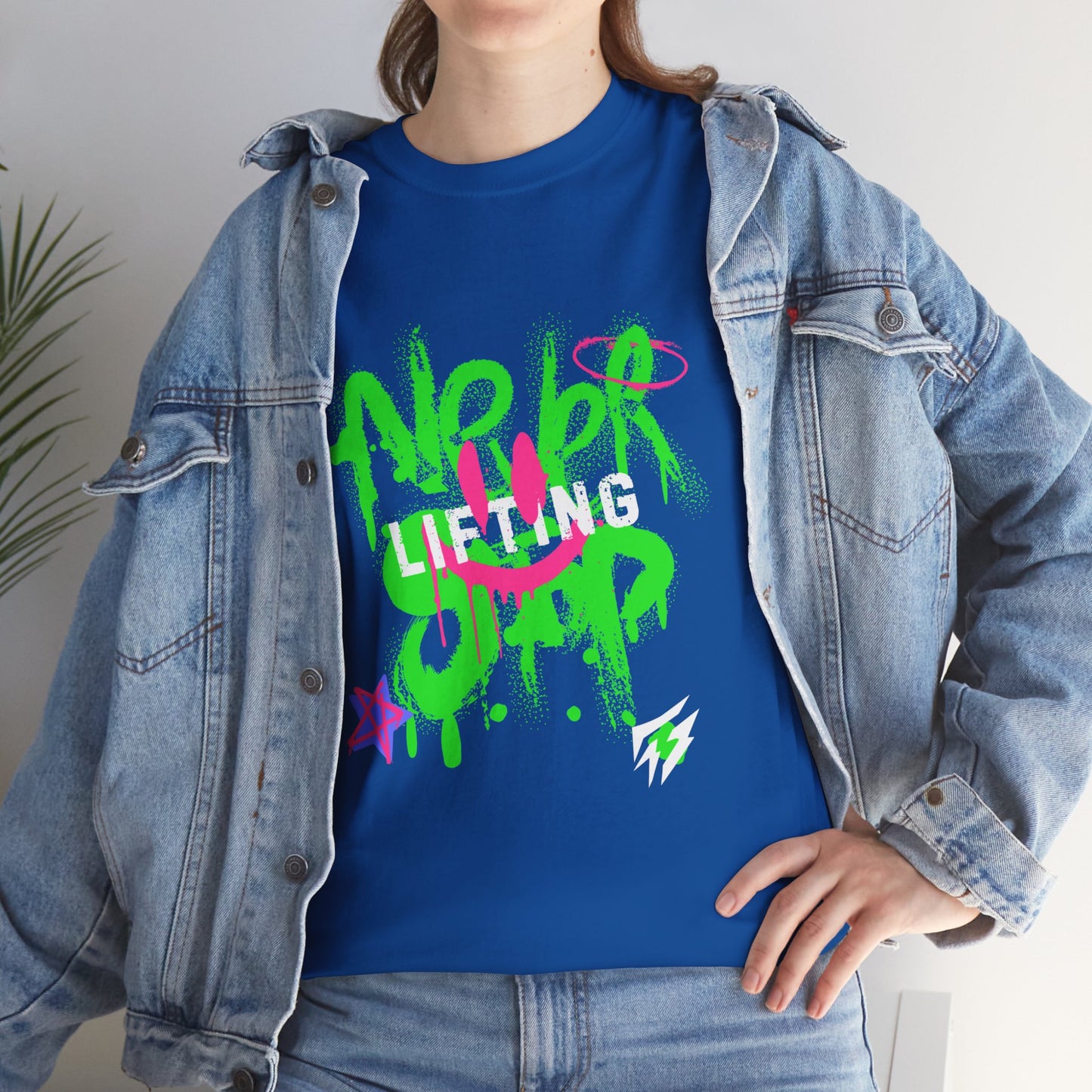 T-shirt de sport Graffiti Flashlander - Never Stop Lifting Gris