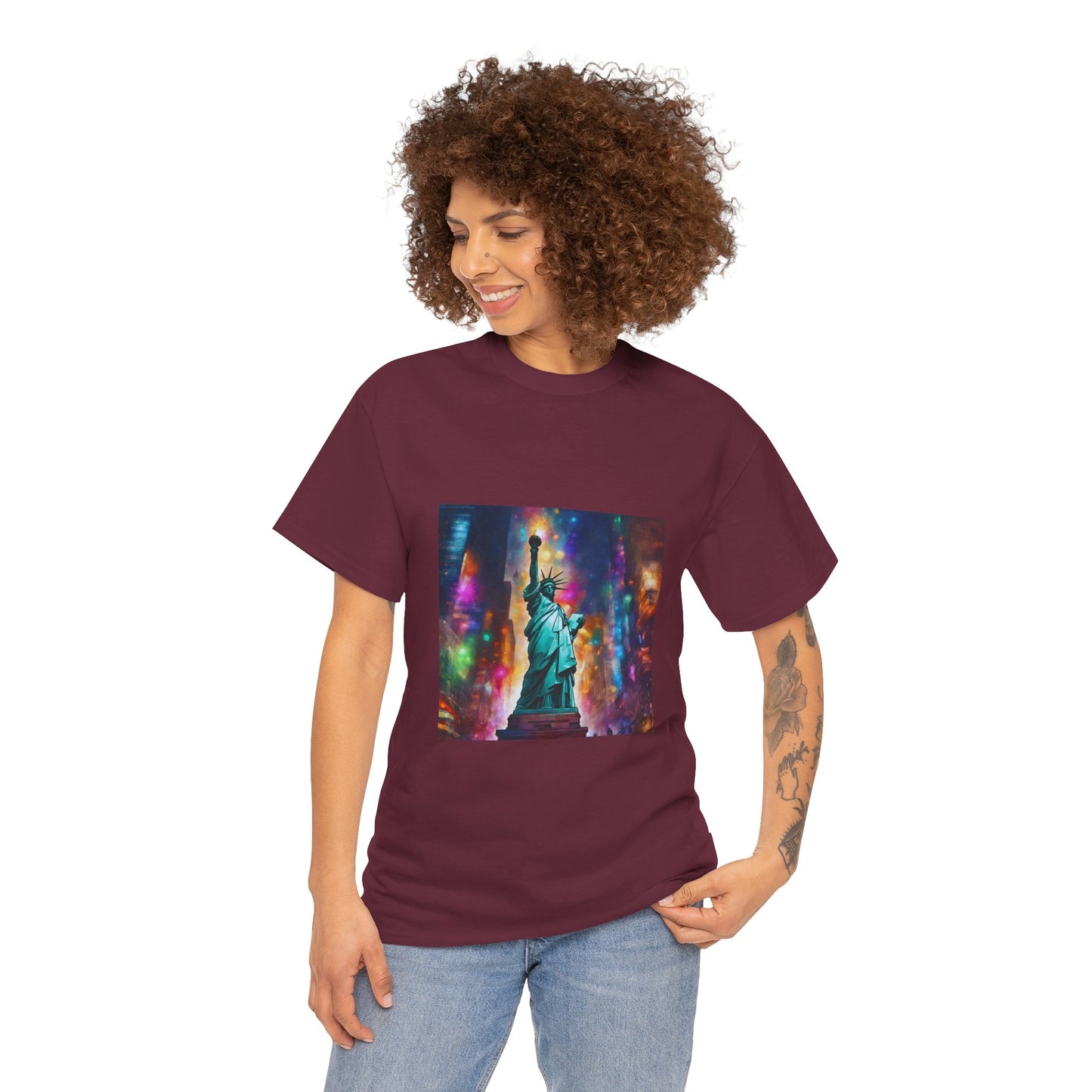 The Statue of Liberty in the Heart of New York Graphic Tee Flashlander