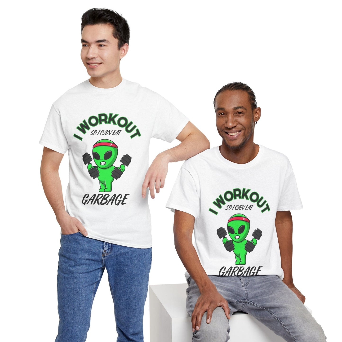 Alien I Workout So I Can Eat Garbage Graphic Tee Flashlander