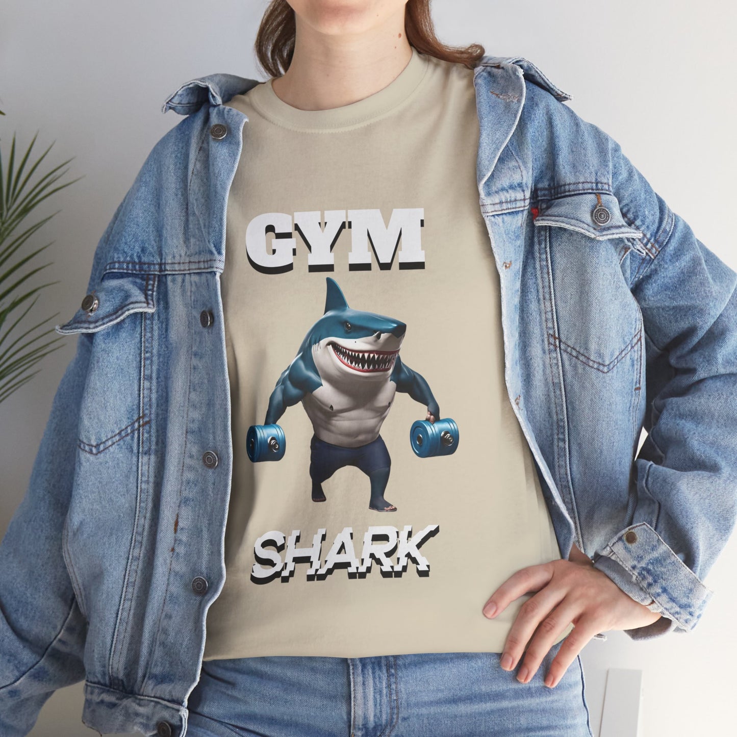 Gym Shark Performance Shirt Flashlander Cotton Unisex Charcoal Black Graphic Tee